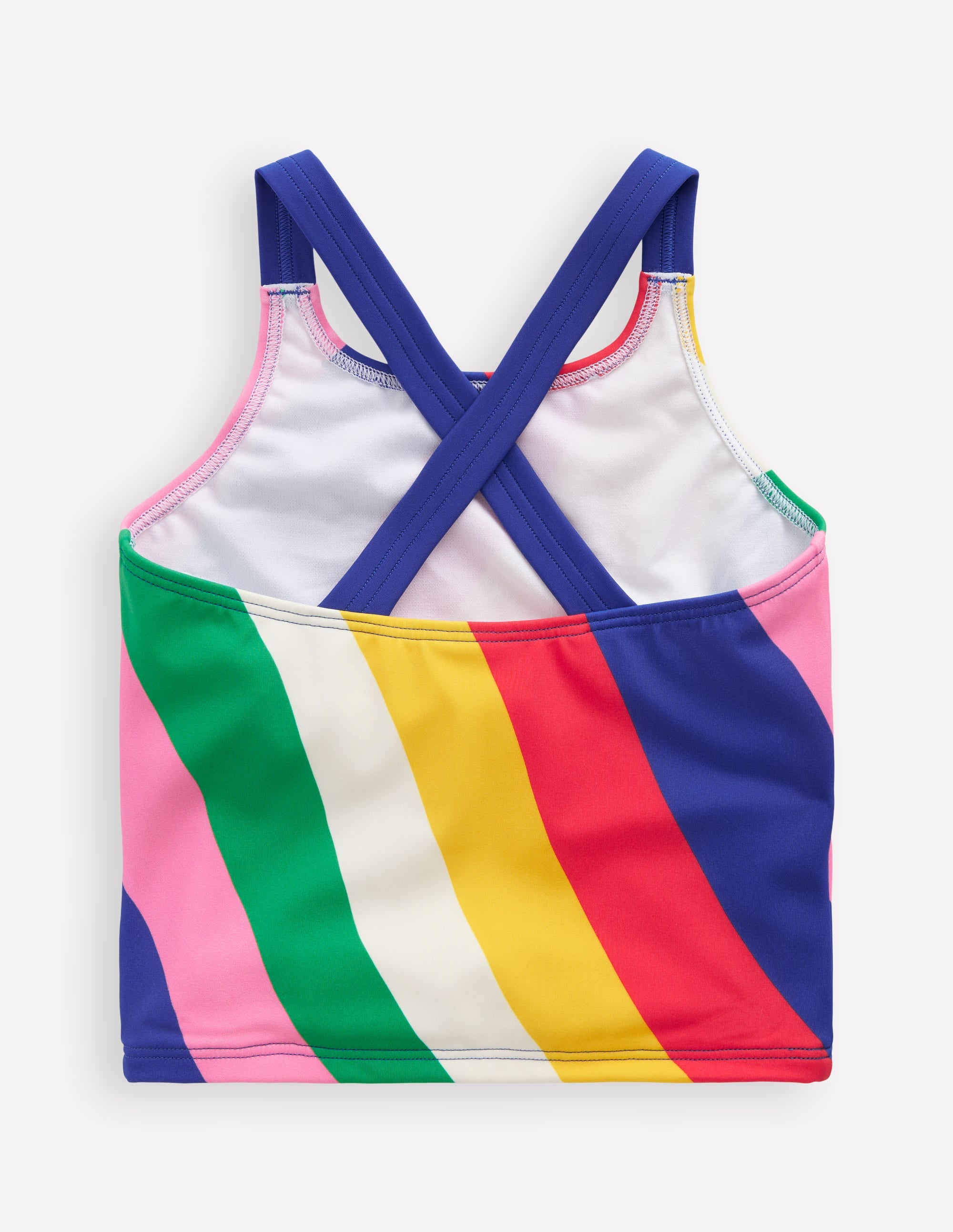 Cross-back Tankini Top-Multi Rainbow Swirl - Image 2