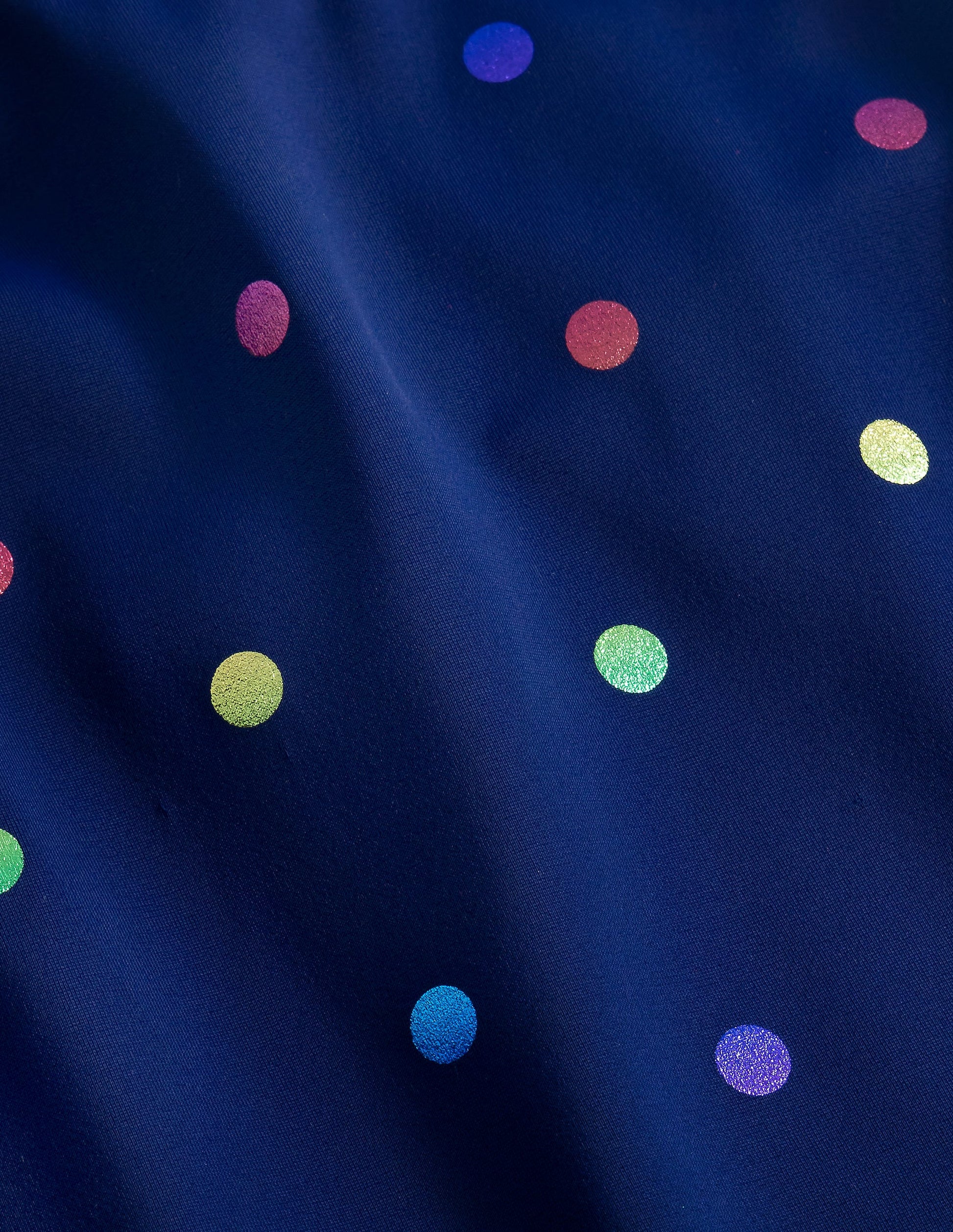 Cross-back Tankini Top-Navy Rainbow Confetti Spot-3