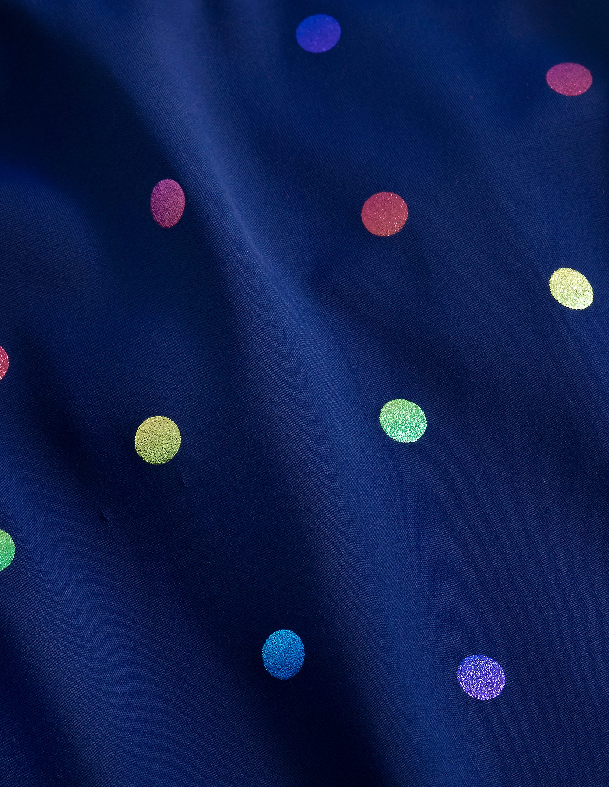 Cross-back Tankini Top-Navy Rainbow Confetti Spot - Image 3