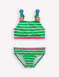 Applique Strap Bikini-Sapling Green Stripe Hearts