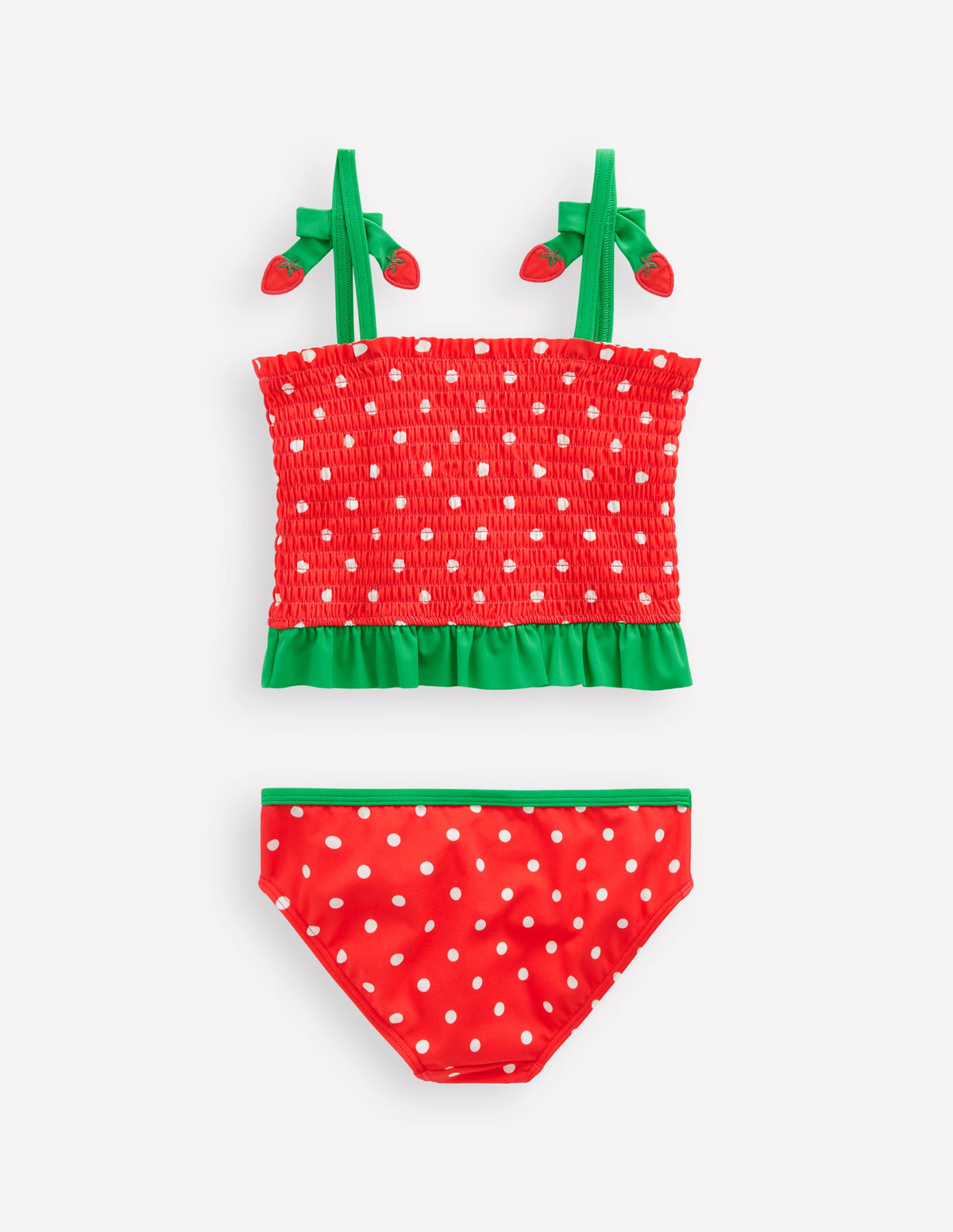 Smocked Tankini Set - Jam Red Strawberry | Boden UK
