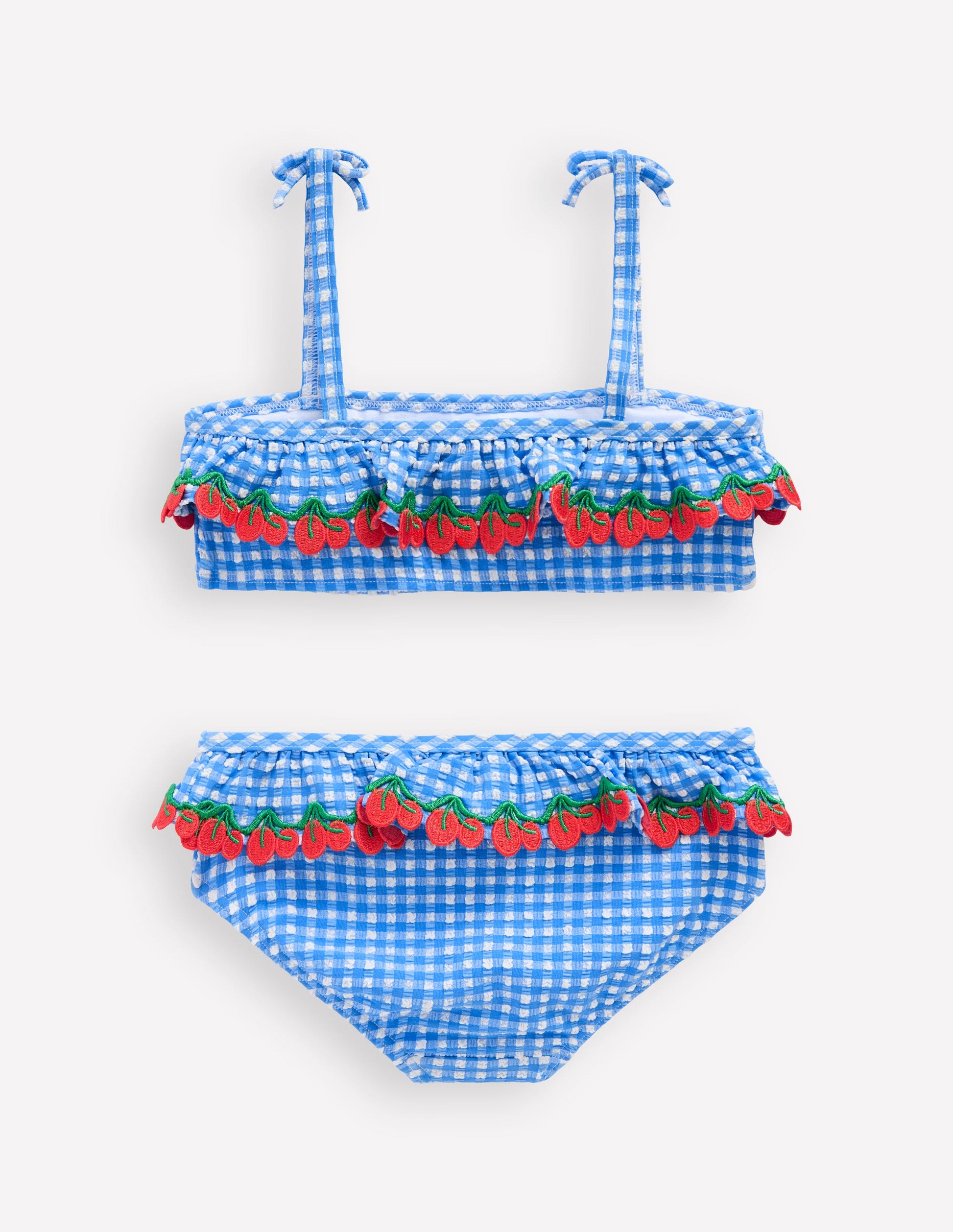 Tallulah Frill Bikini-Blue Gingham Cherries-2