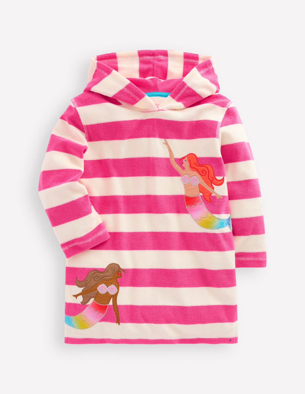 Mara Towelling Throw-On-Pink Mermaid Stripe - Image 1