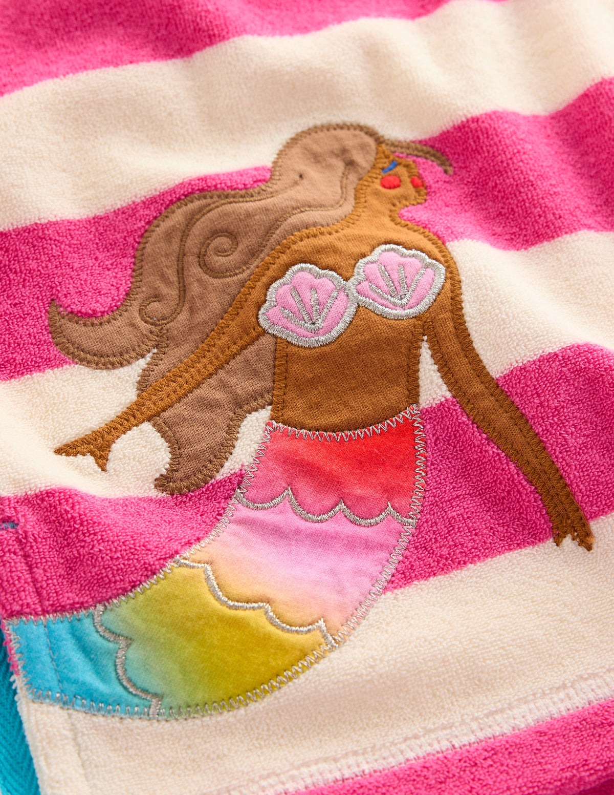 Mara Towelling Throw-On-Pink Mermaid Stripe - Image 3