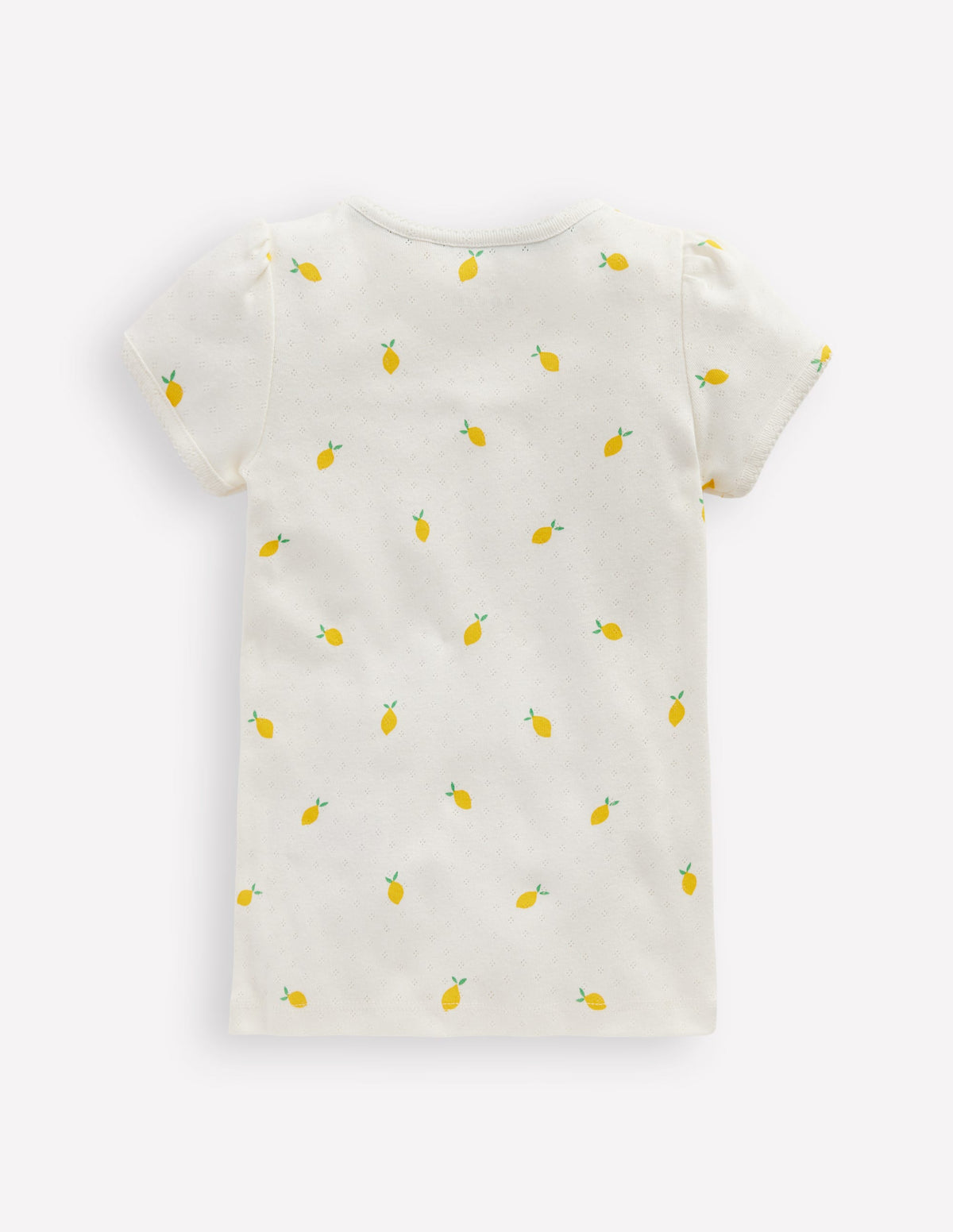 Short Sleeve Pointelle Top-Soft Ivory - Image 2