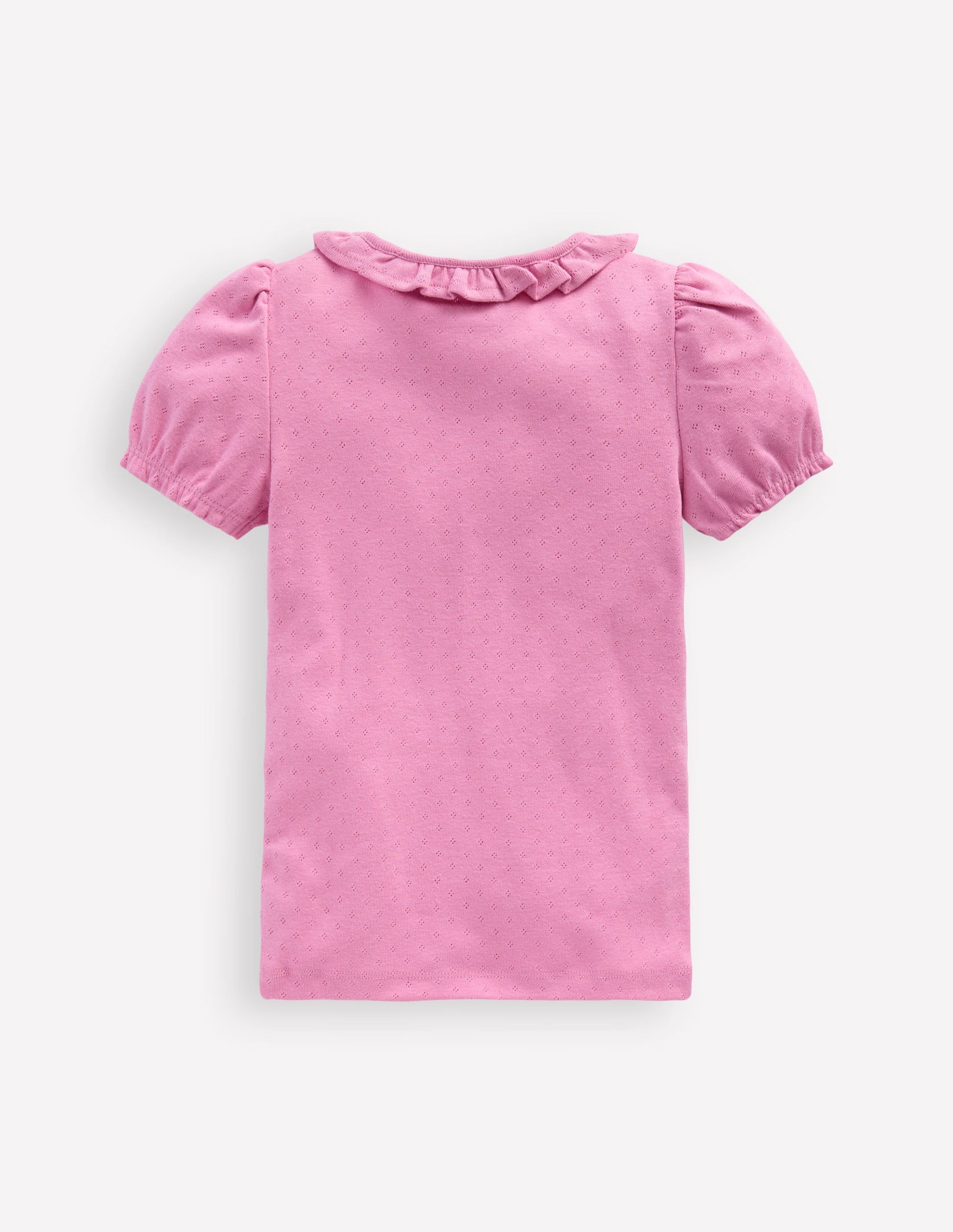 Short-sleeved Ruffle Pointelle-Vintage Mauve-2