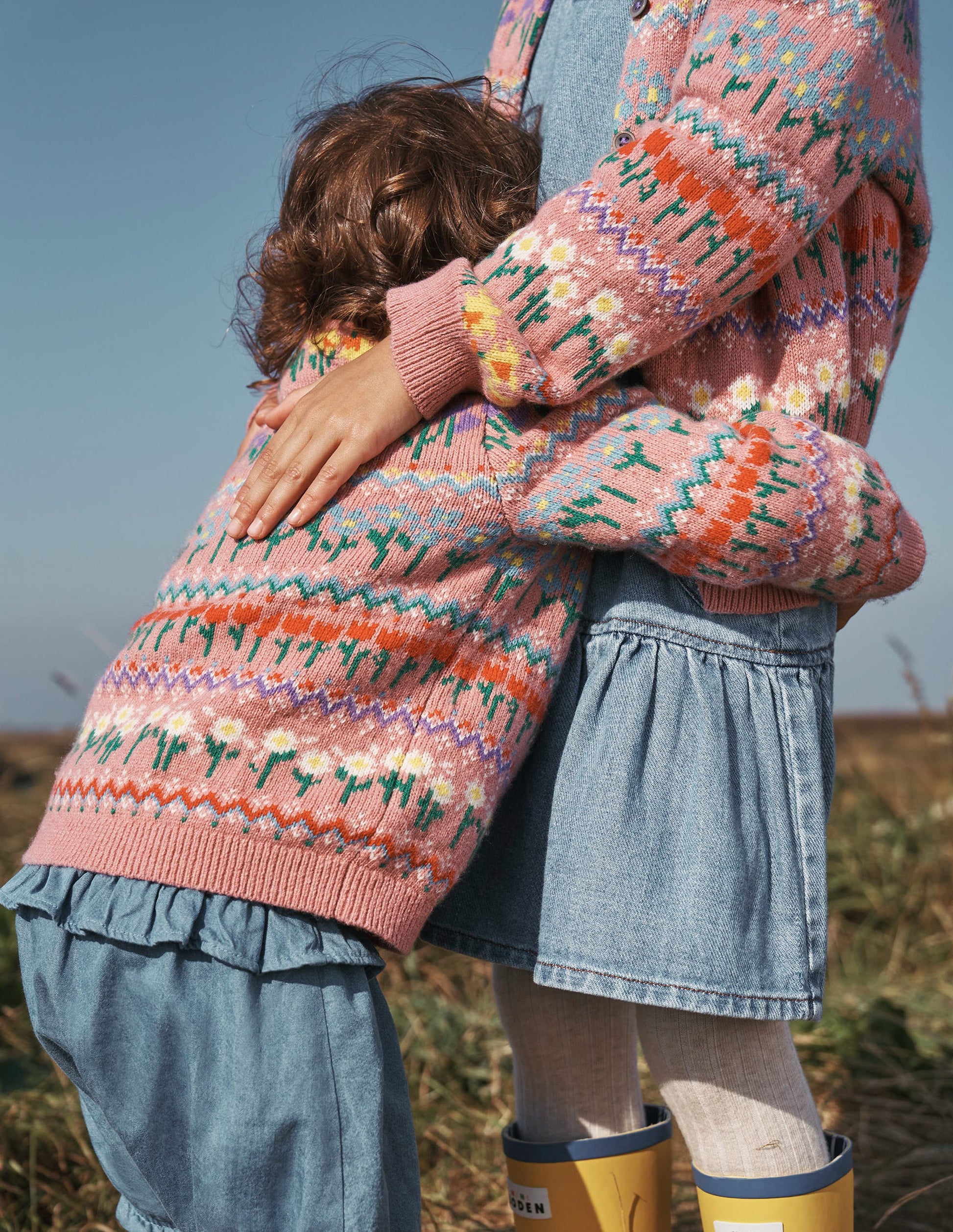 Edie Fair Isle Cardigan-Sea Pink Flowers-4