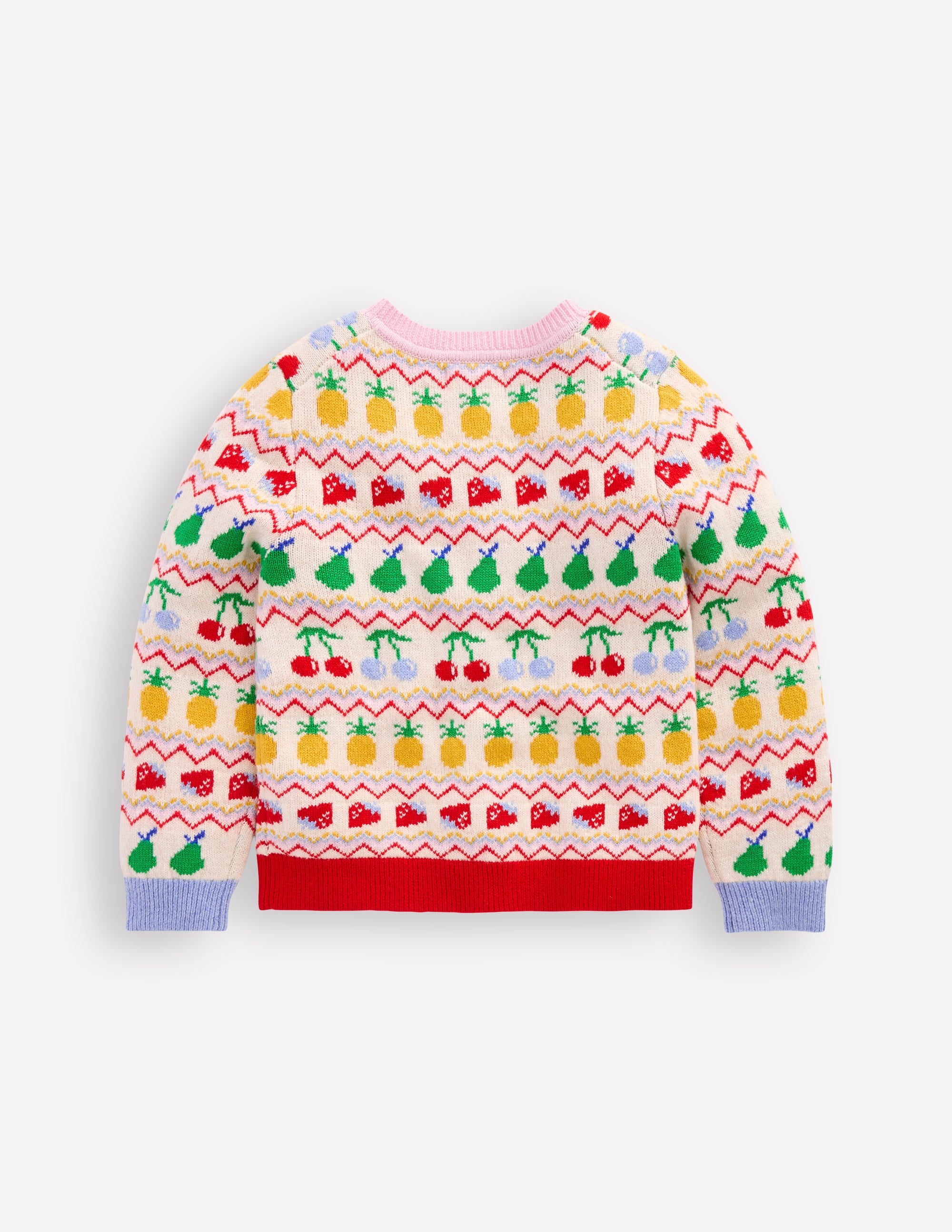 Edie Fun Fair Isle Cardigan-Multi Fruit - Image 2