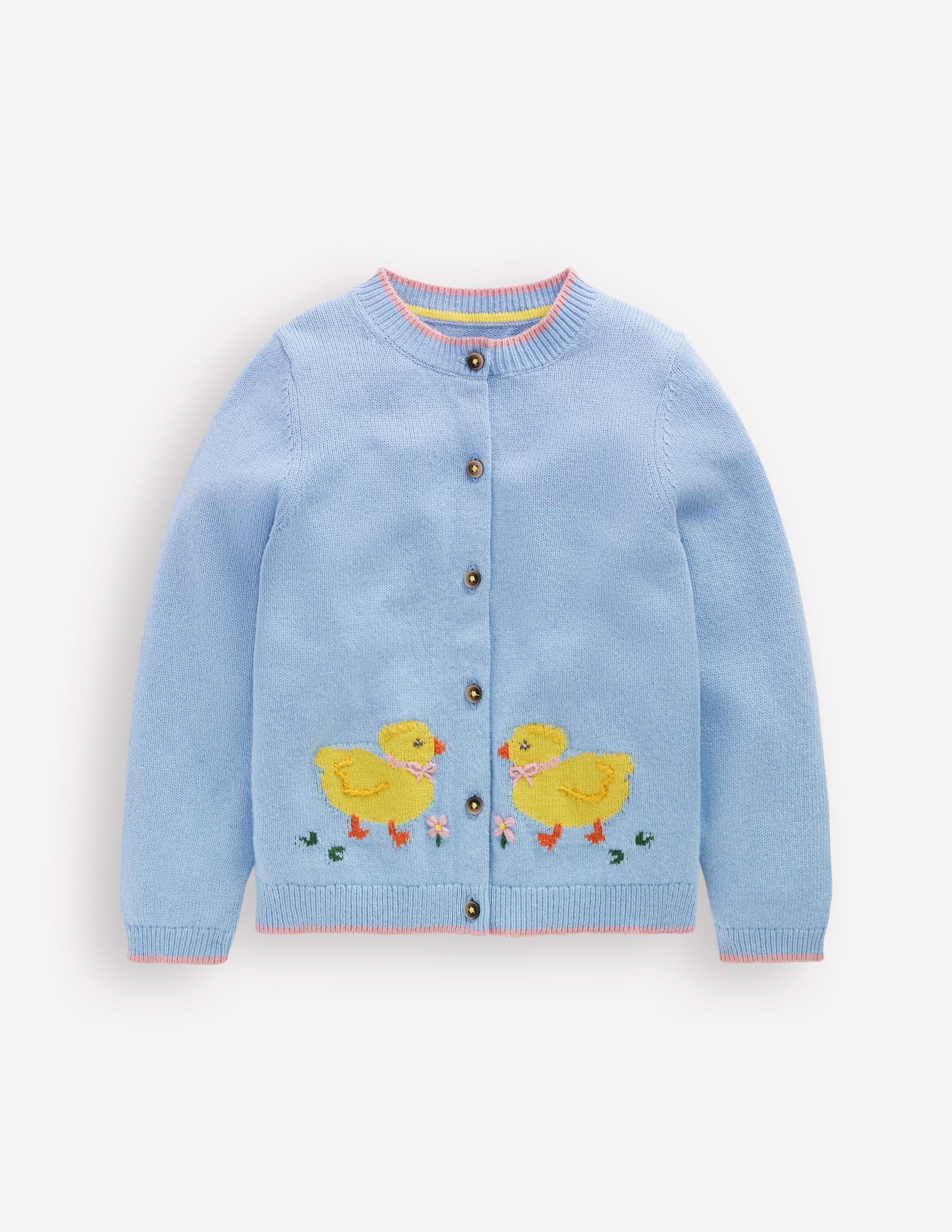 Evelyn Fun Logo Cardigan-Vintage Blue Chicks-1