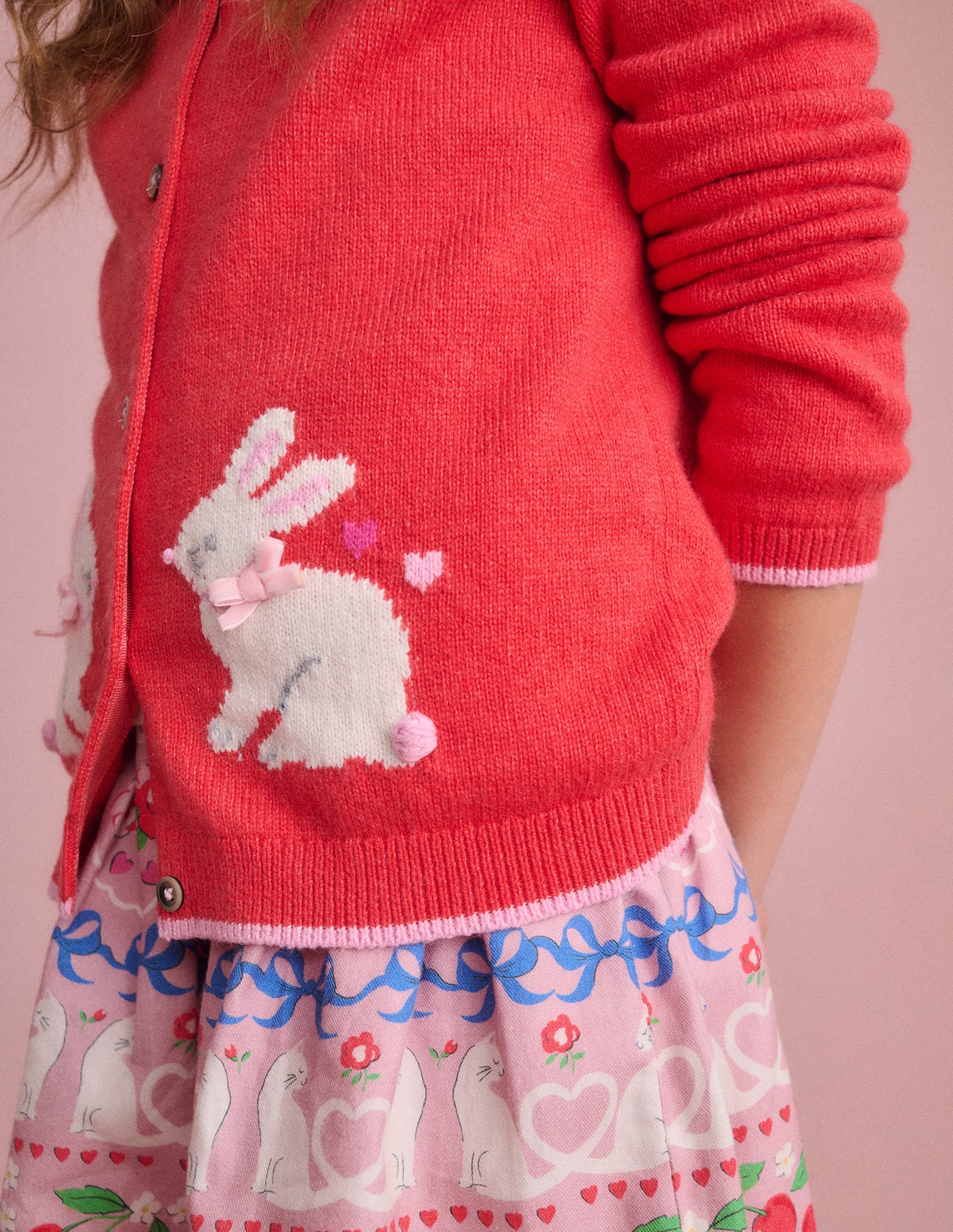 Evelyn Fun Logo Cardigan-Jam Red Bunnies - Image 5