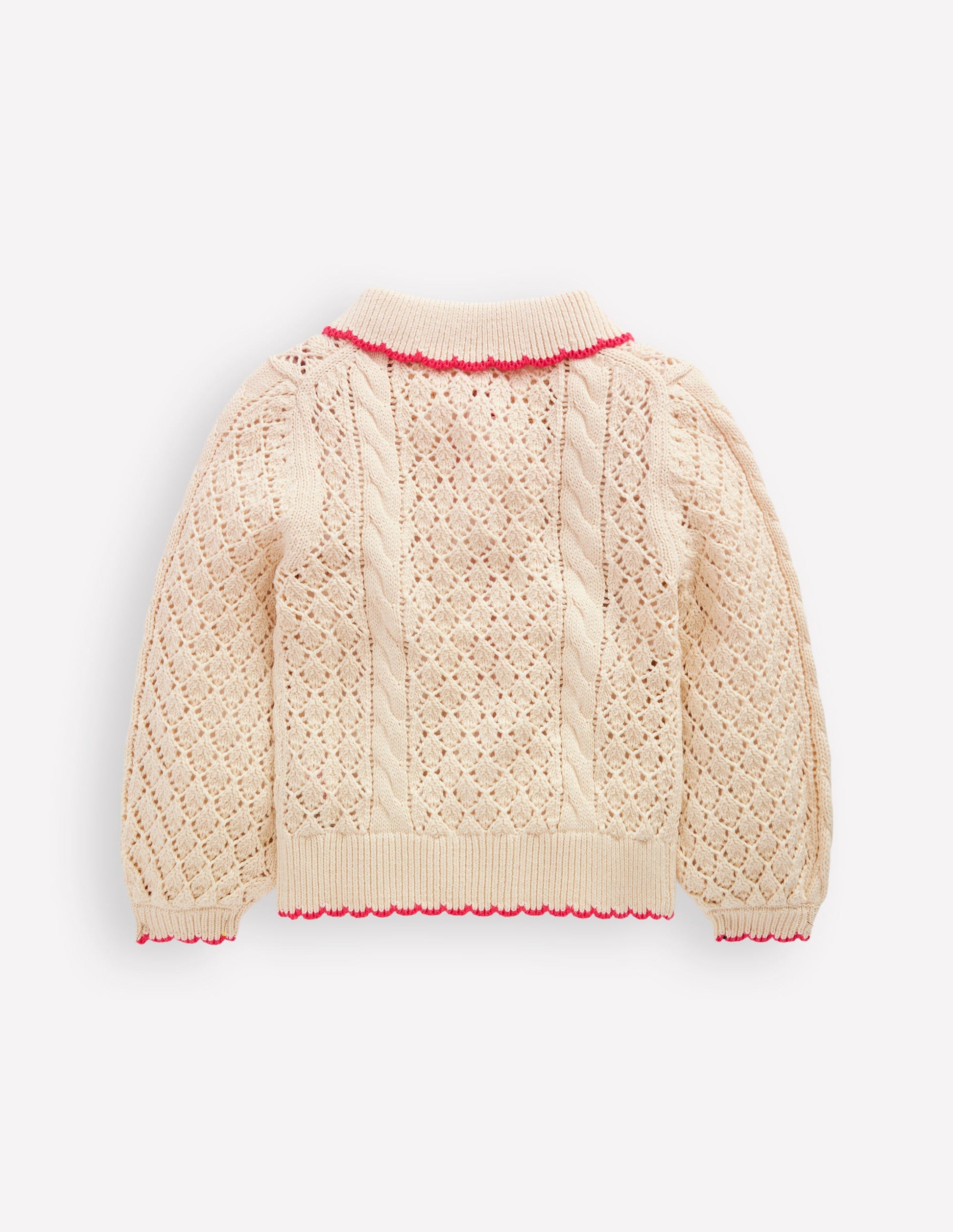 Cotton Embroidered Cardigan-Warm Ivory Floral-2