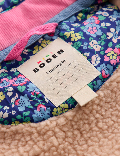 Borg Mix Collared Gilet-Sapphire Blue Nautical Floral-4