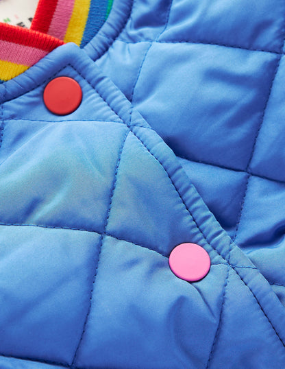 Fun Borg Lined Bomber-Peacock Plume Blue Heartburst-3