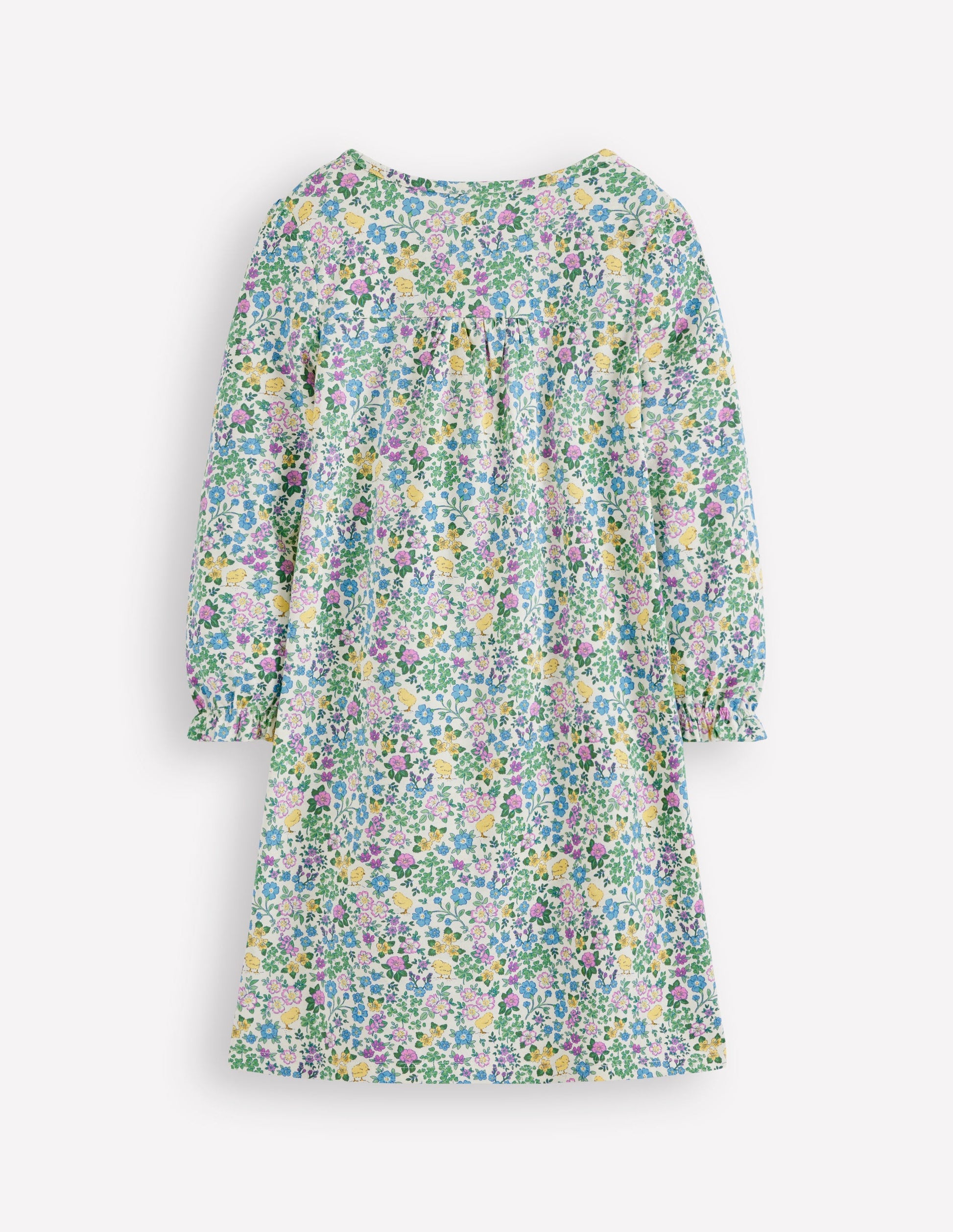 Printed Long-Sleeved Nightie-Orchid Purple Chick Floral-2