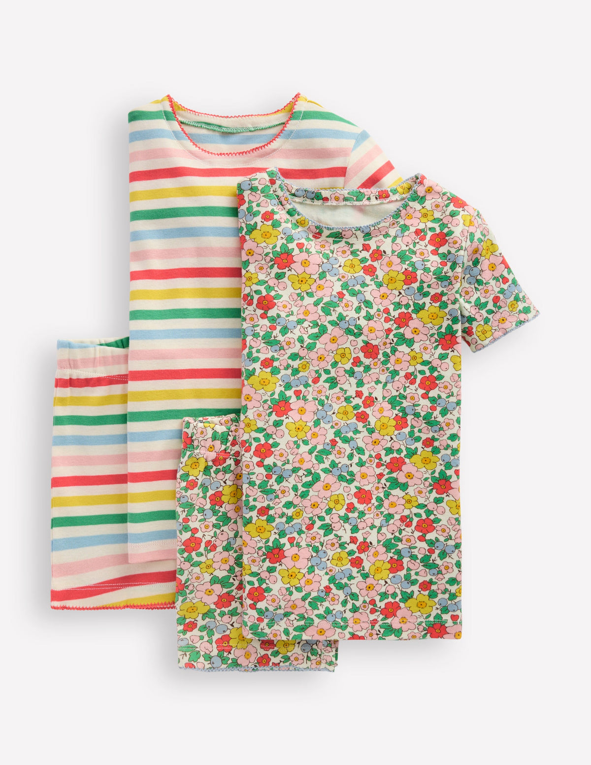 Twin Pack Short Pyjamas-Apple Blossom Multi - Image 1