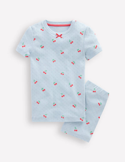 Snug Pointelle Pyjamas-Misty Blue Cherries-1