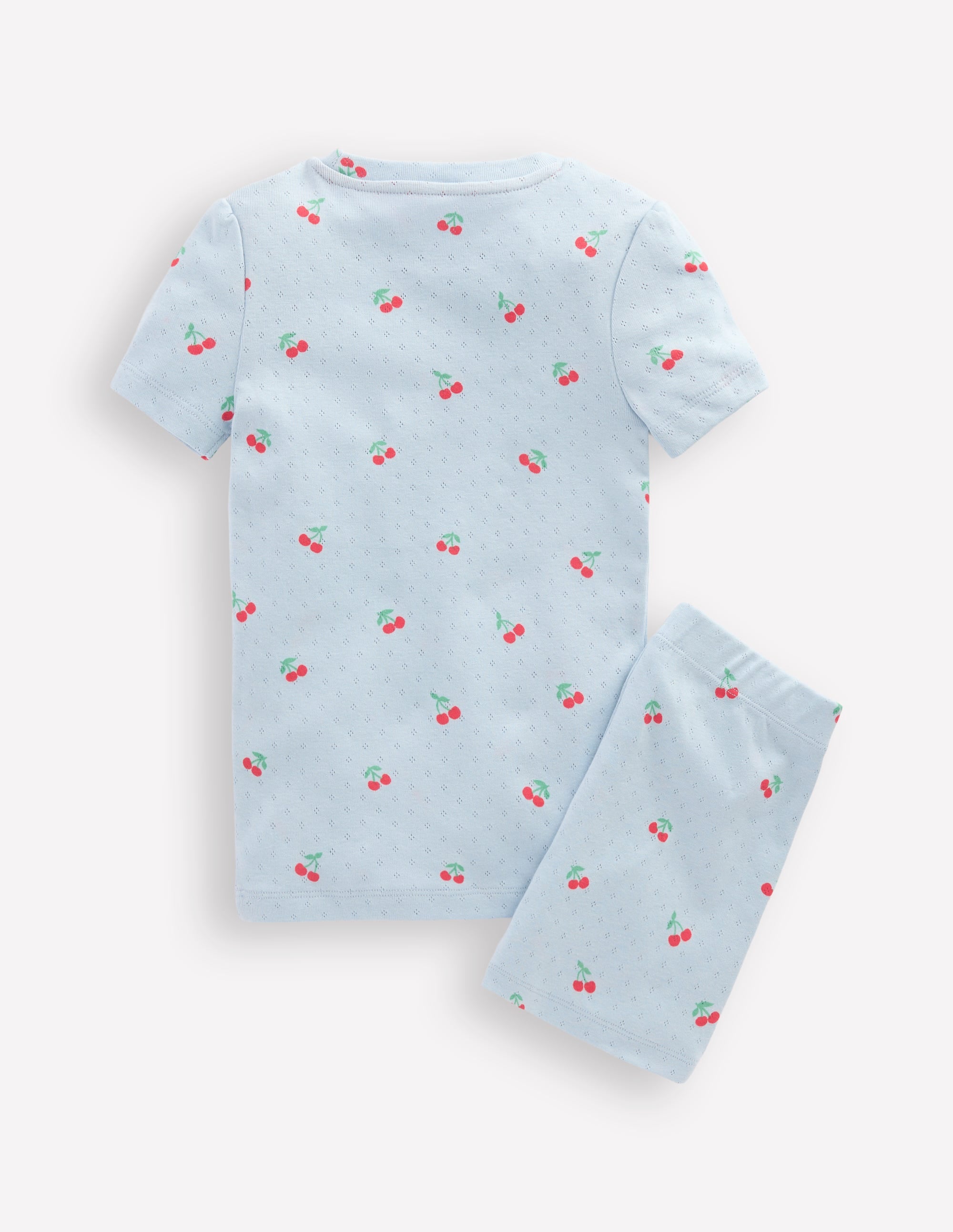 Snug Pointelle Pyjamas-Misty Blue Cherries - Image 2