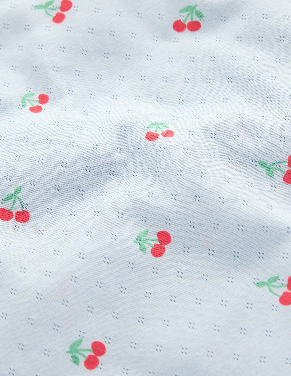 Snug Pointelle Pyjamas-Misty Blue Cherries - Image 3