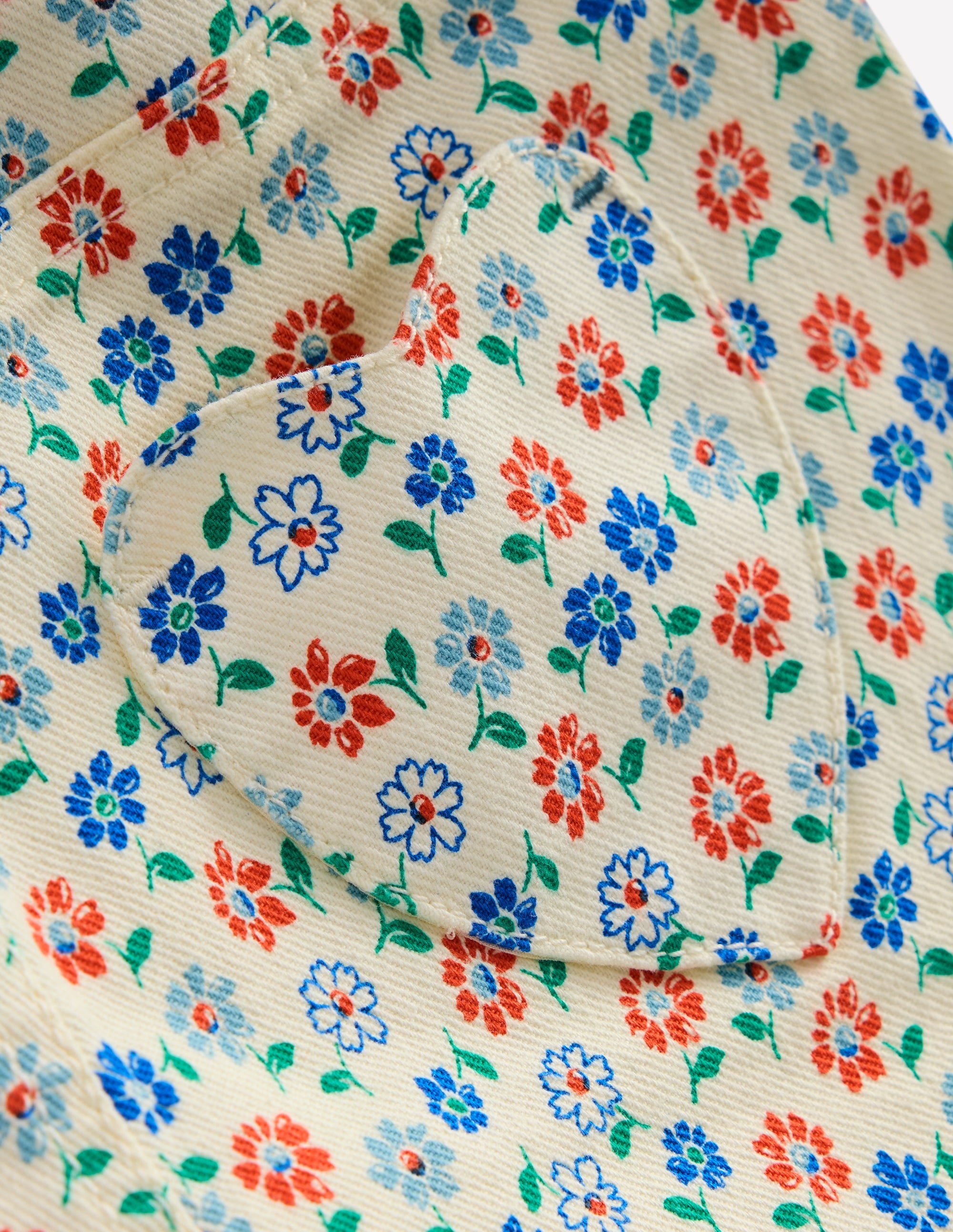 Denim Shorts-Vanilla White Vintage Daisy - Image 3