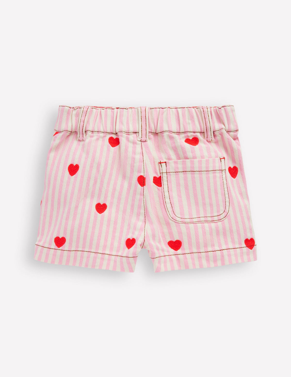 Patch Pocket Shorts-Bubblegum Pink/ Ivory Hearts - Image 2