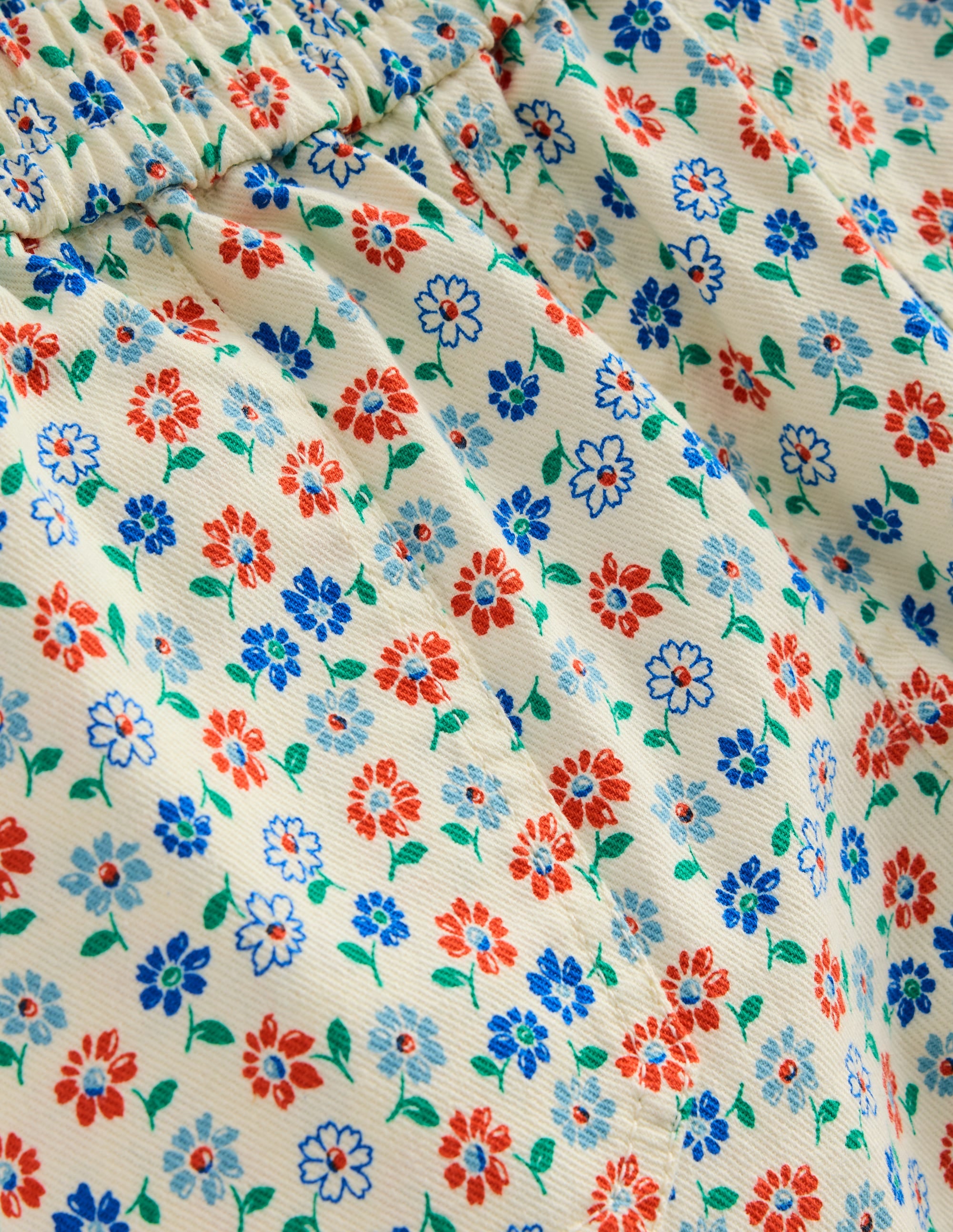 Pull-On Trouser-Vanilla White Vintage Daisy - Image 3