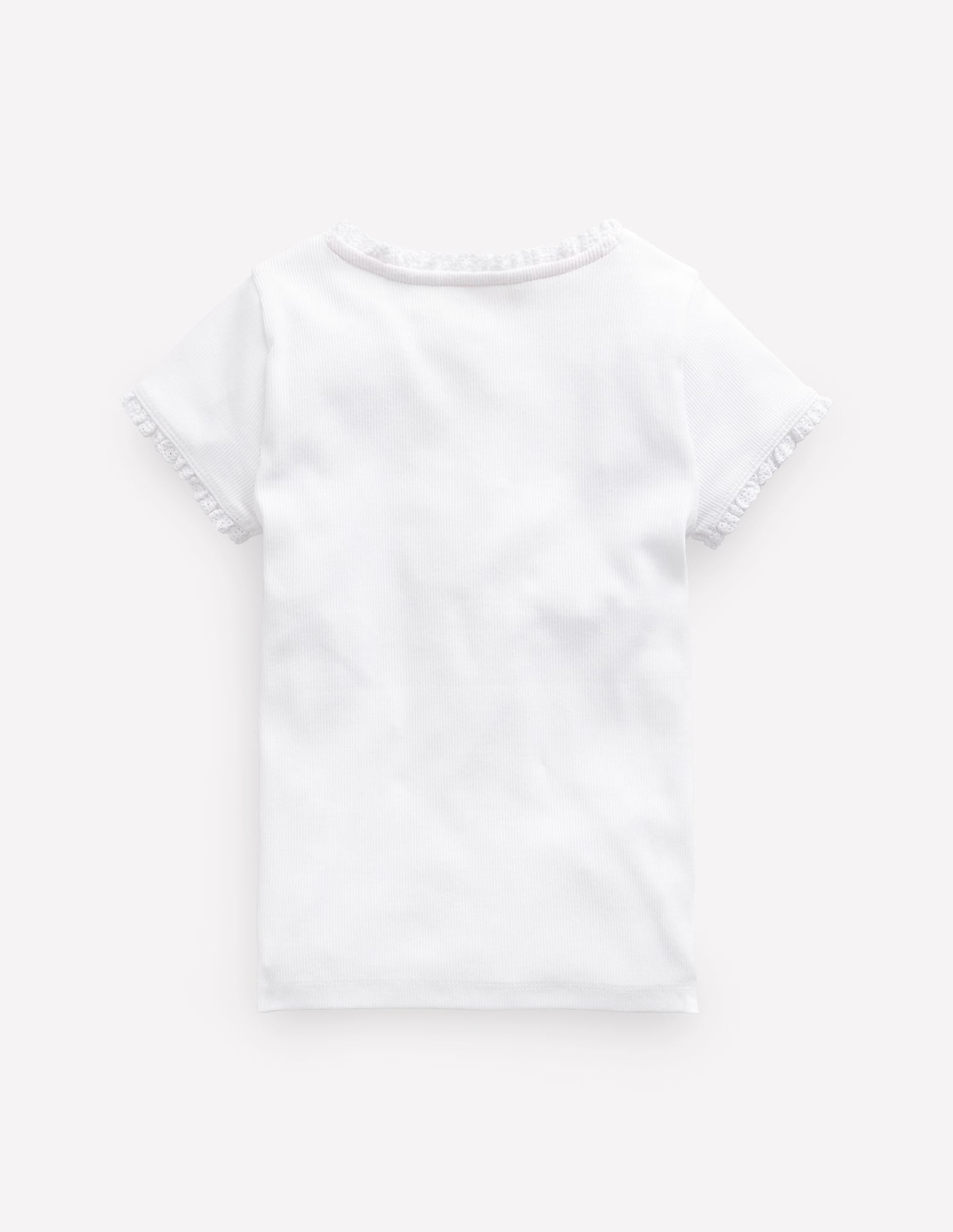 Short Sleeve Ribbed T-shirt-White-2