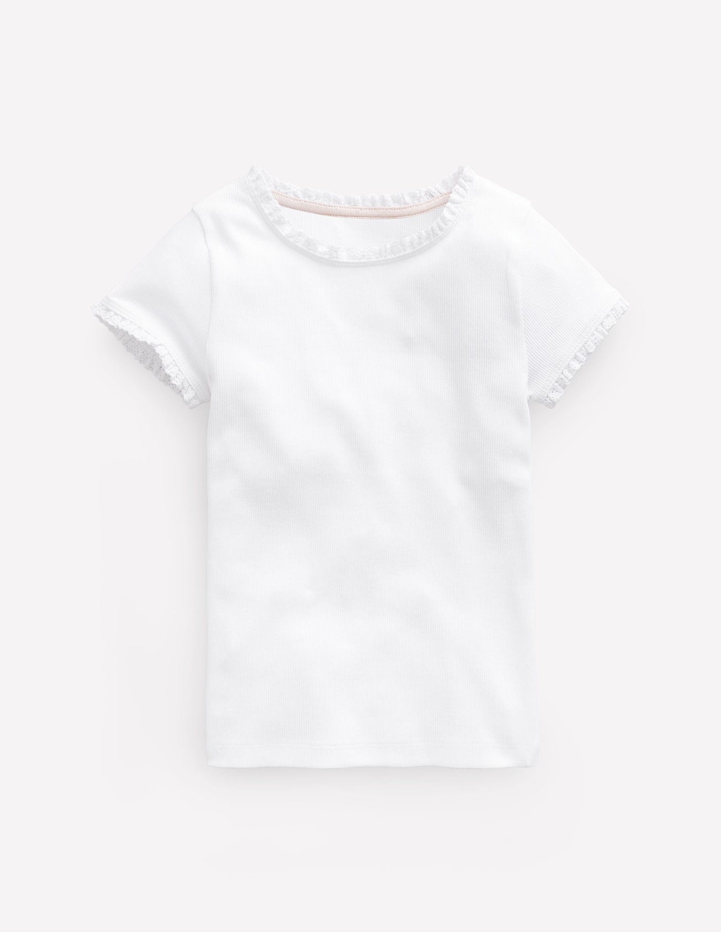 Short Sleeve Ribbed T-shirt-White