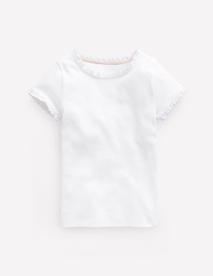 Short Sleeve Ribbed T-shirt-White-1