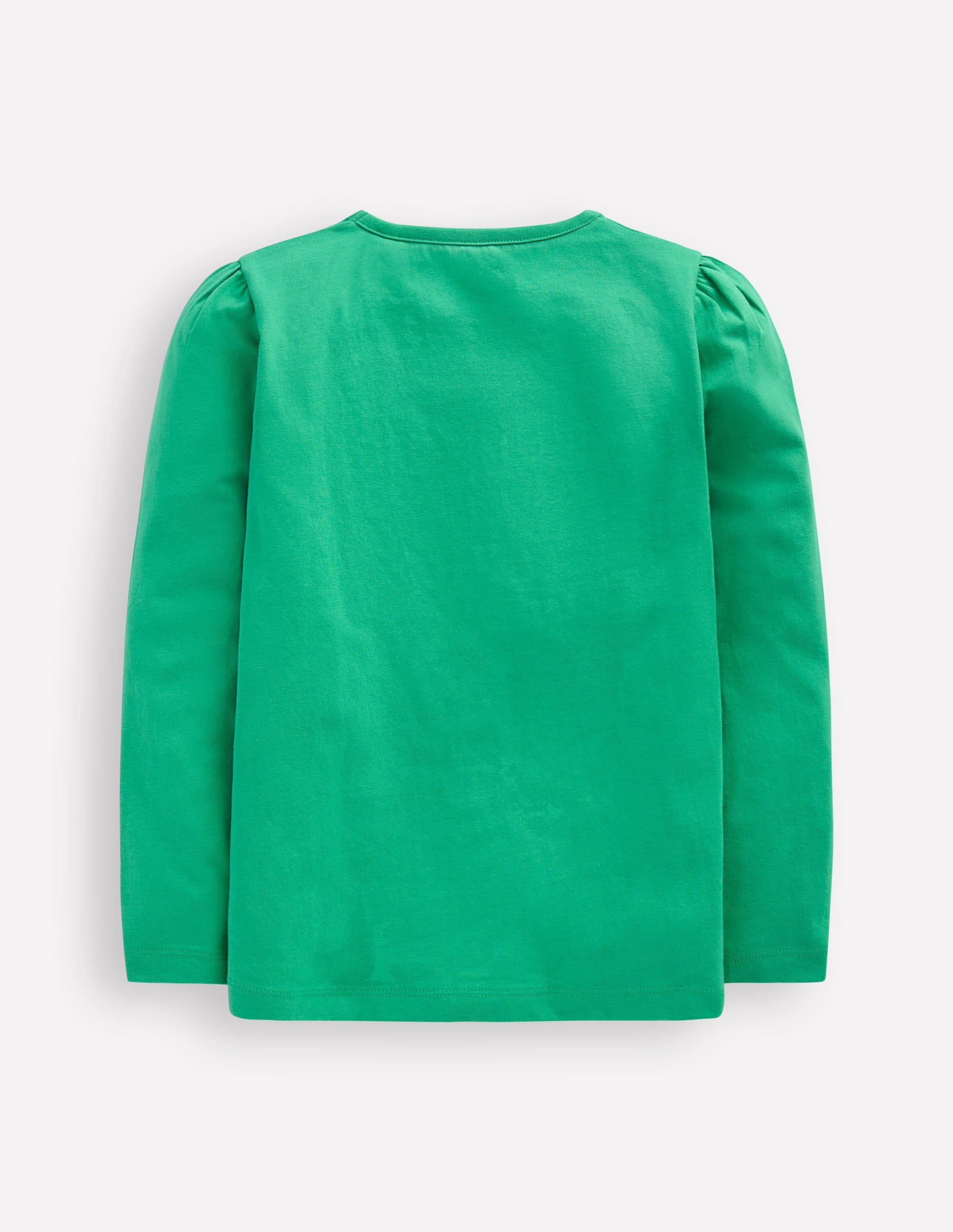 Puff Sleeve Applique T-Shirt-Aloe Green Bunny - Image 2