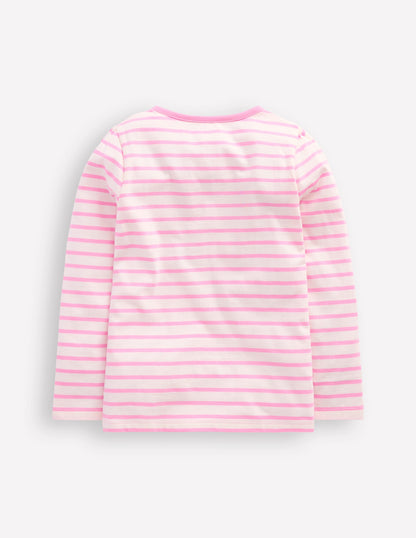 Puff Sleeve Applique T-Shirt-Bubblegum Pink/ Ivory Pets-2