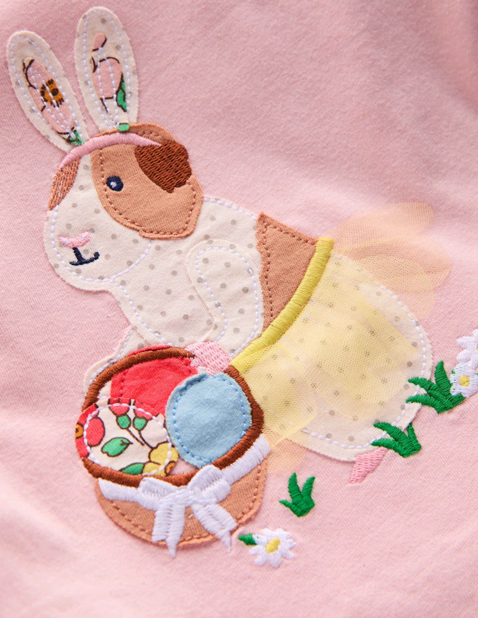 Puff Sleeve Applique T-Shirt-Chalk Pink Guinea Pig-3