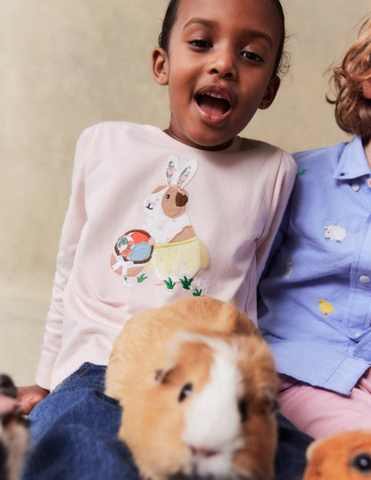 Puff Sleeve Applique T-Shirt-Chalk Pink Guinea Pig-4