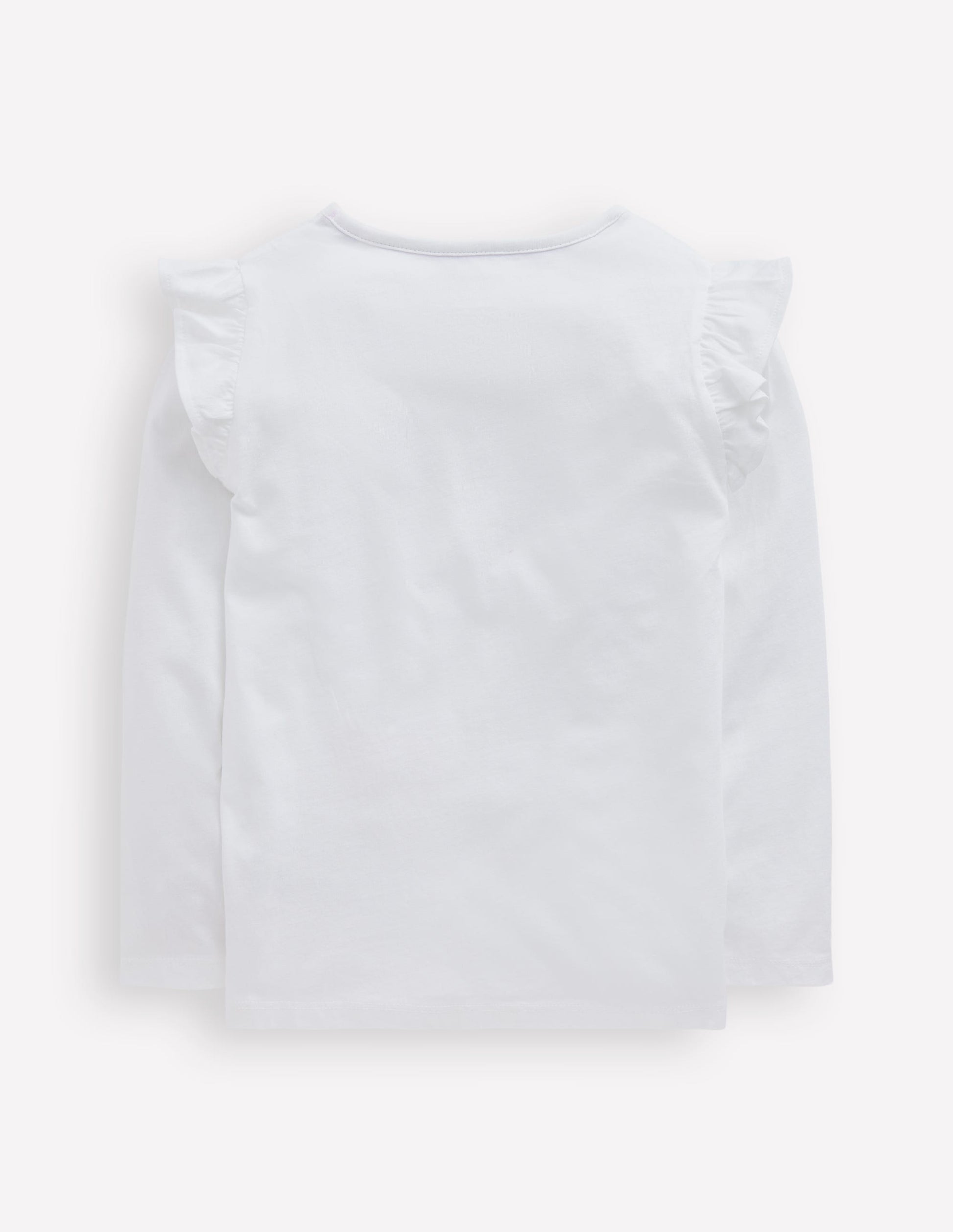 Long Sleeve Frill Logo Top-Ivory Catisserie-2
