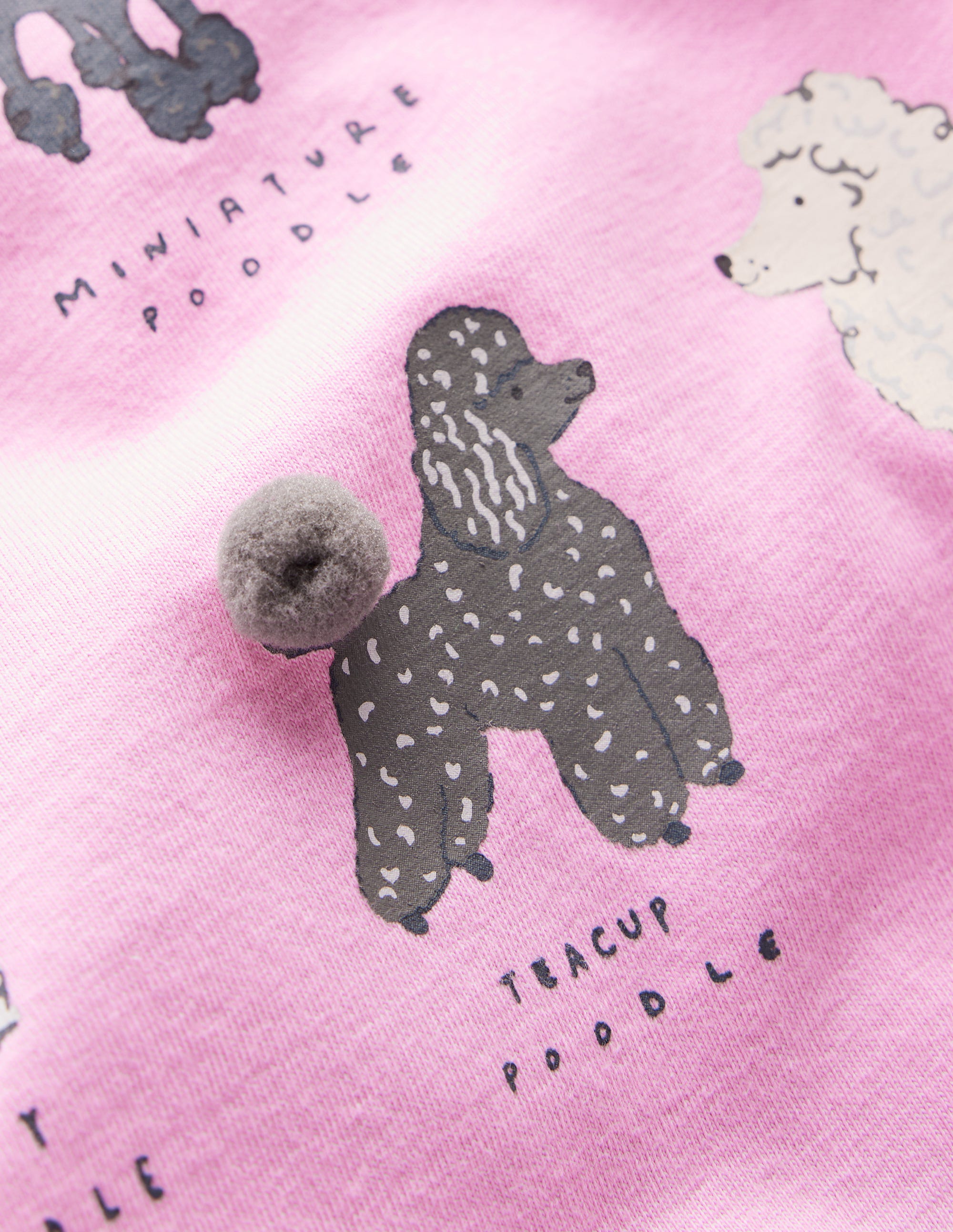 Long Sleeve Frill Logo Top-Bubblegum Pink Dogs - Image 3