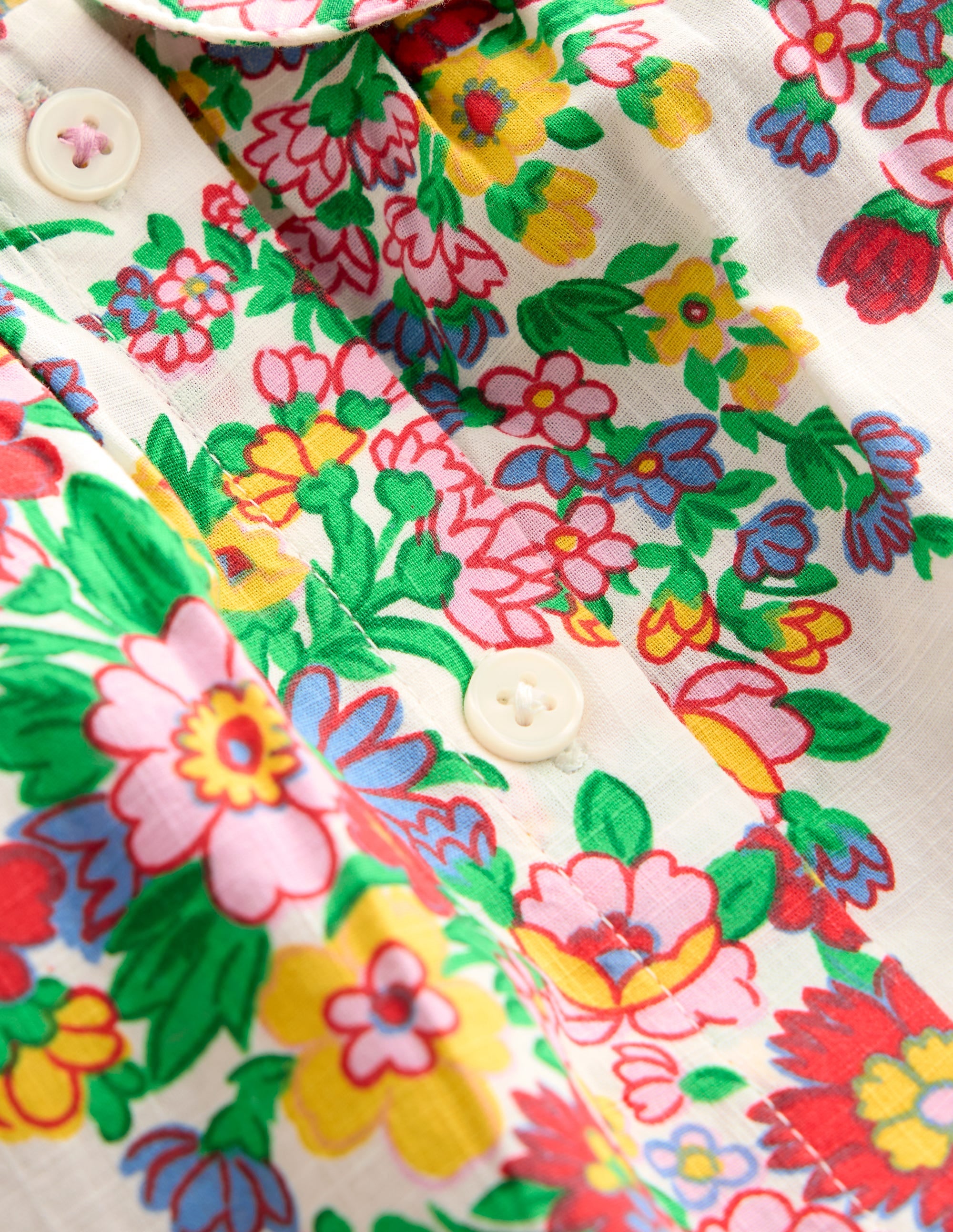 Woven Collared Top-Multi Flower Bunch - Image 3