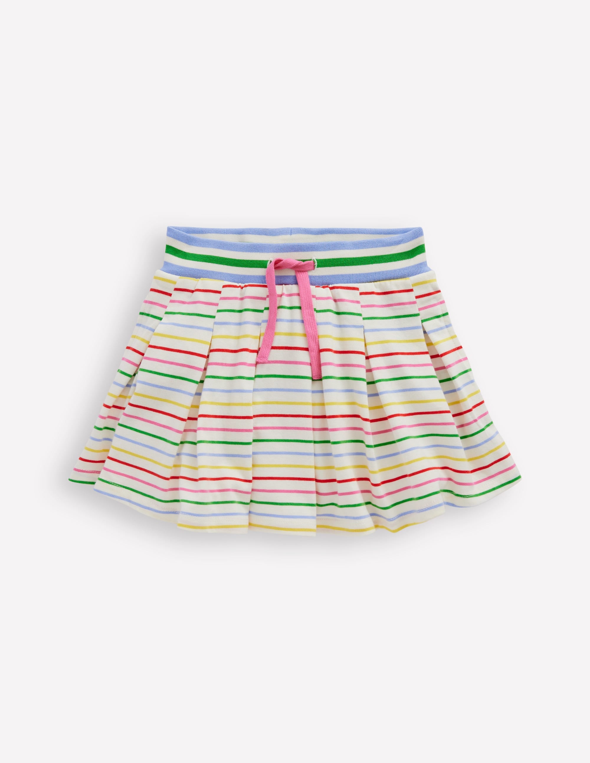 Pleated Jersey Skort-Multi Stripe - Image 1