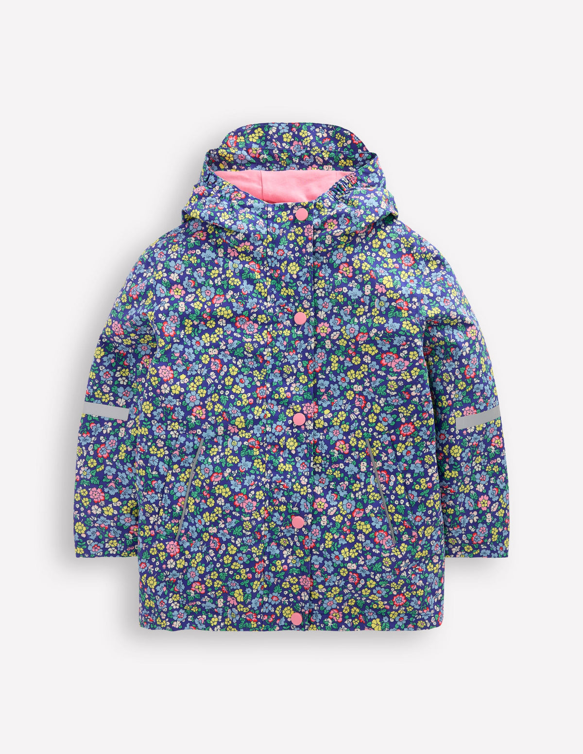 Waterproof Fisherman's Jacket-Sapphire Blue Nautical Floral - Image 1