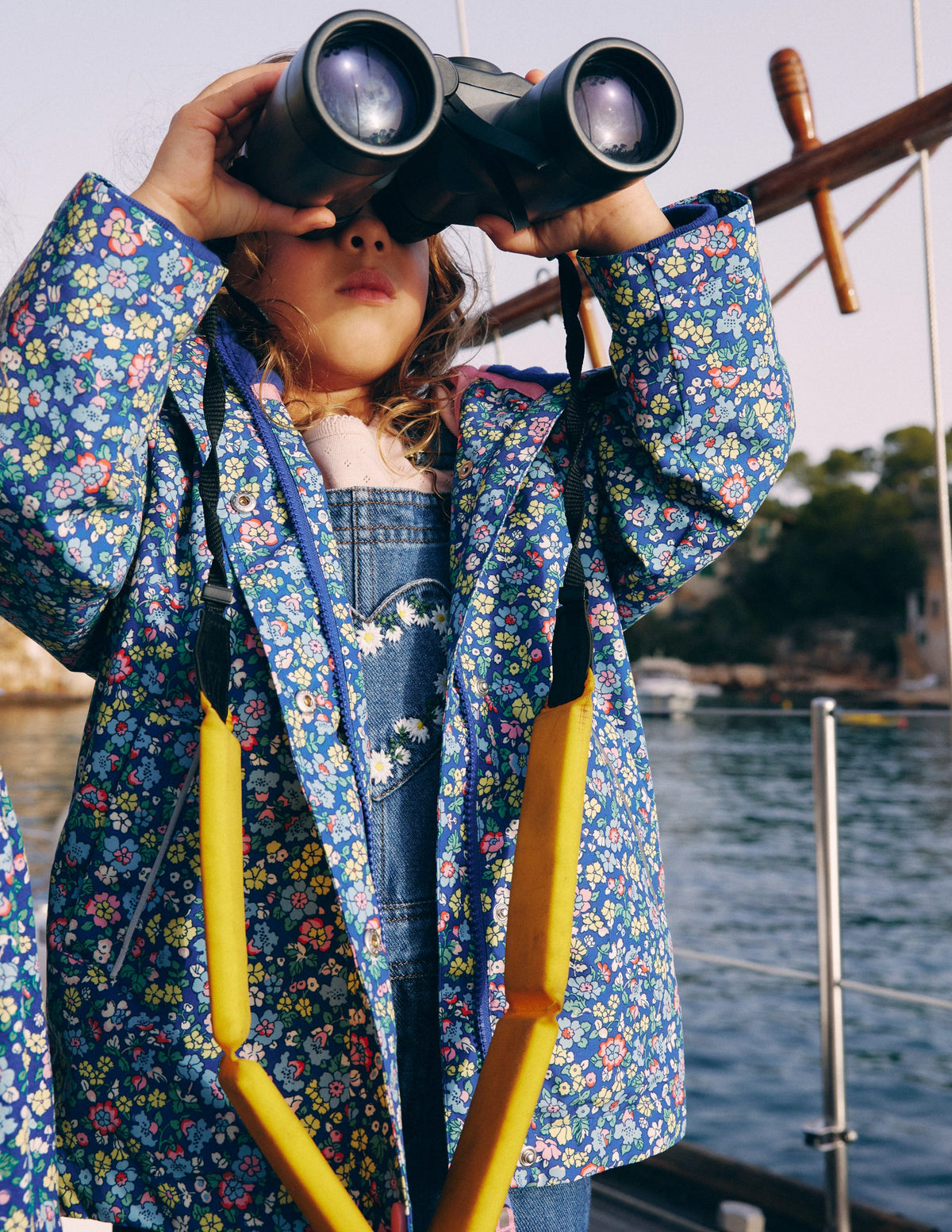 Waterproof Fisherman's Jacket-Sapphire Blue Nautical Floral - Image 6
