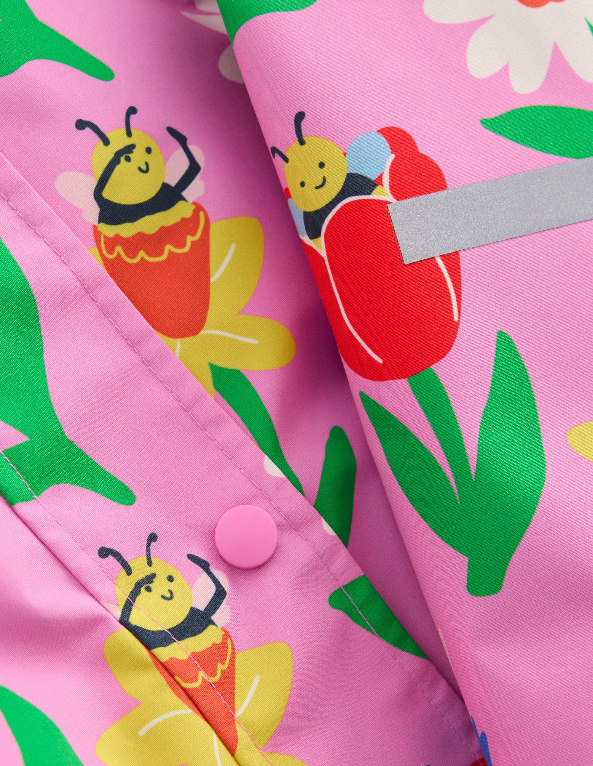 Waterproof Fisherman's Jacket-Pink Spring Garden - Image 3