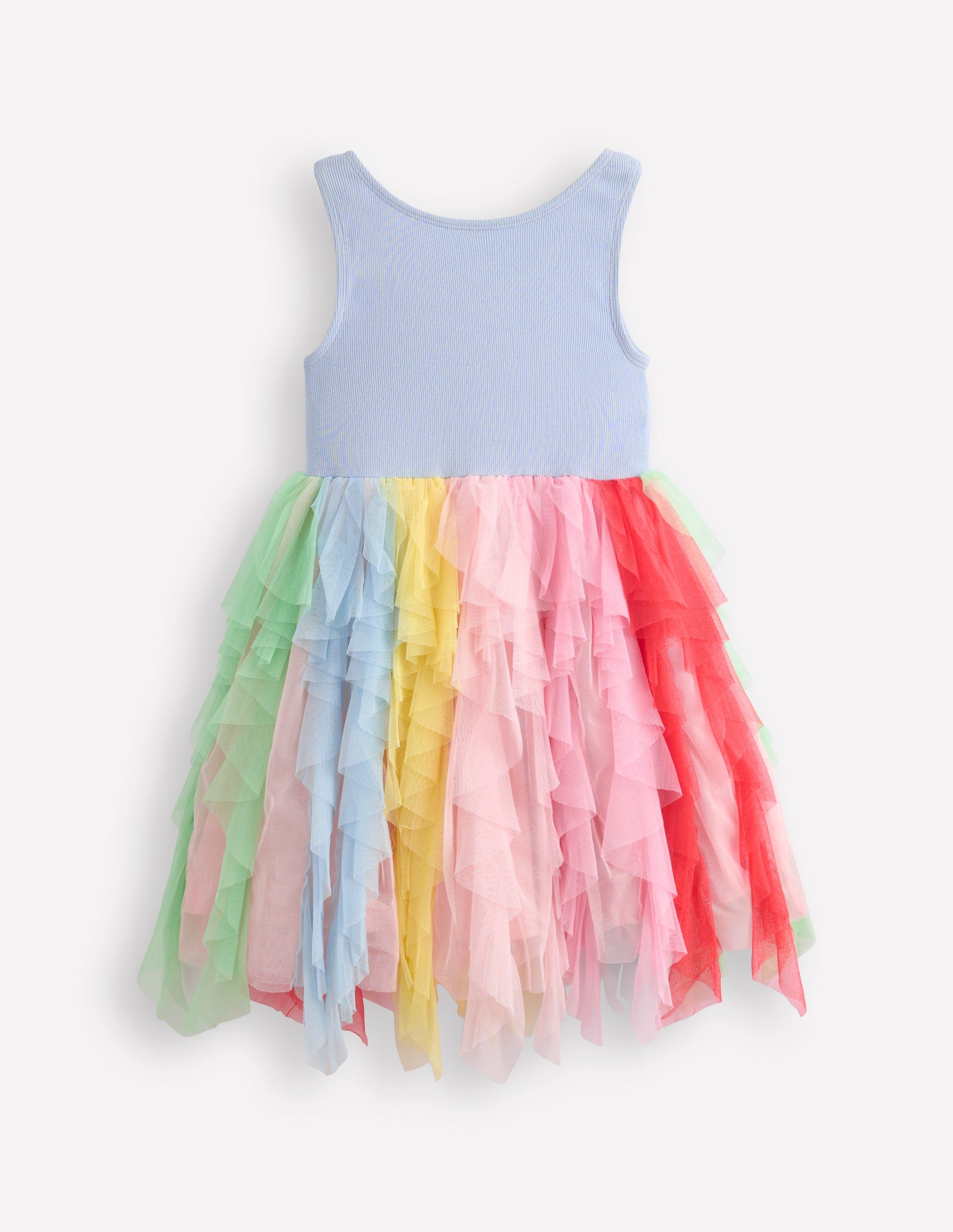 Jersey Tulle Mix Dress-Misty Blue Rainbow | Boden UK Jersey Tulle Mix Dress-Misty Blue Rainbow | Boden UK