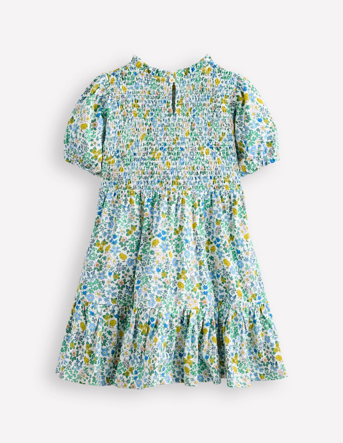 Aurora Shirred Twirly Dress-Vanilla White Chick Floral - Image 2