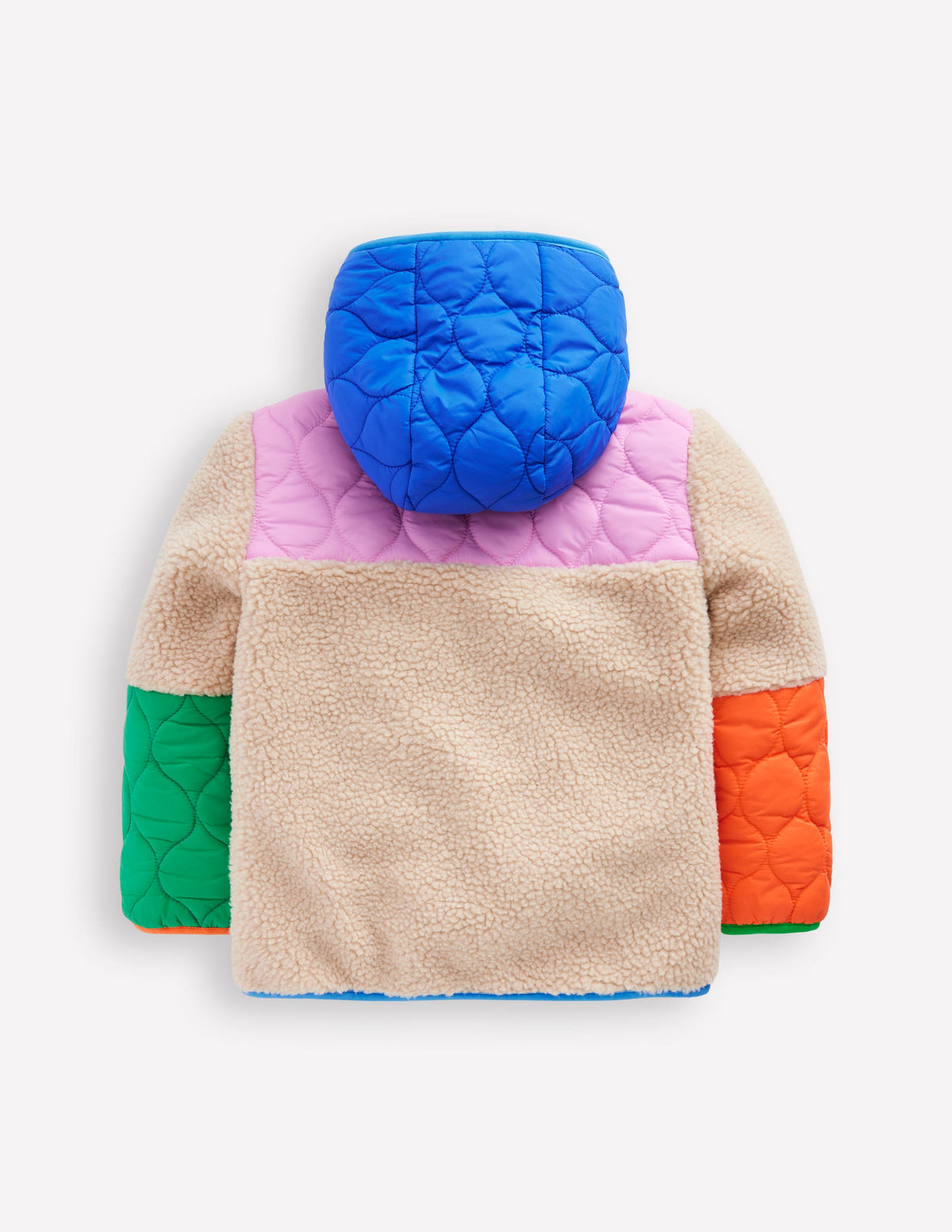 Quilted Borg Mix Jacket-Multi Colourblock-2