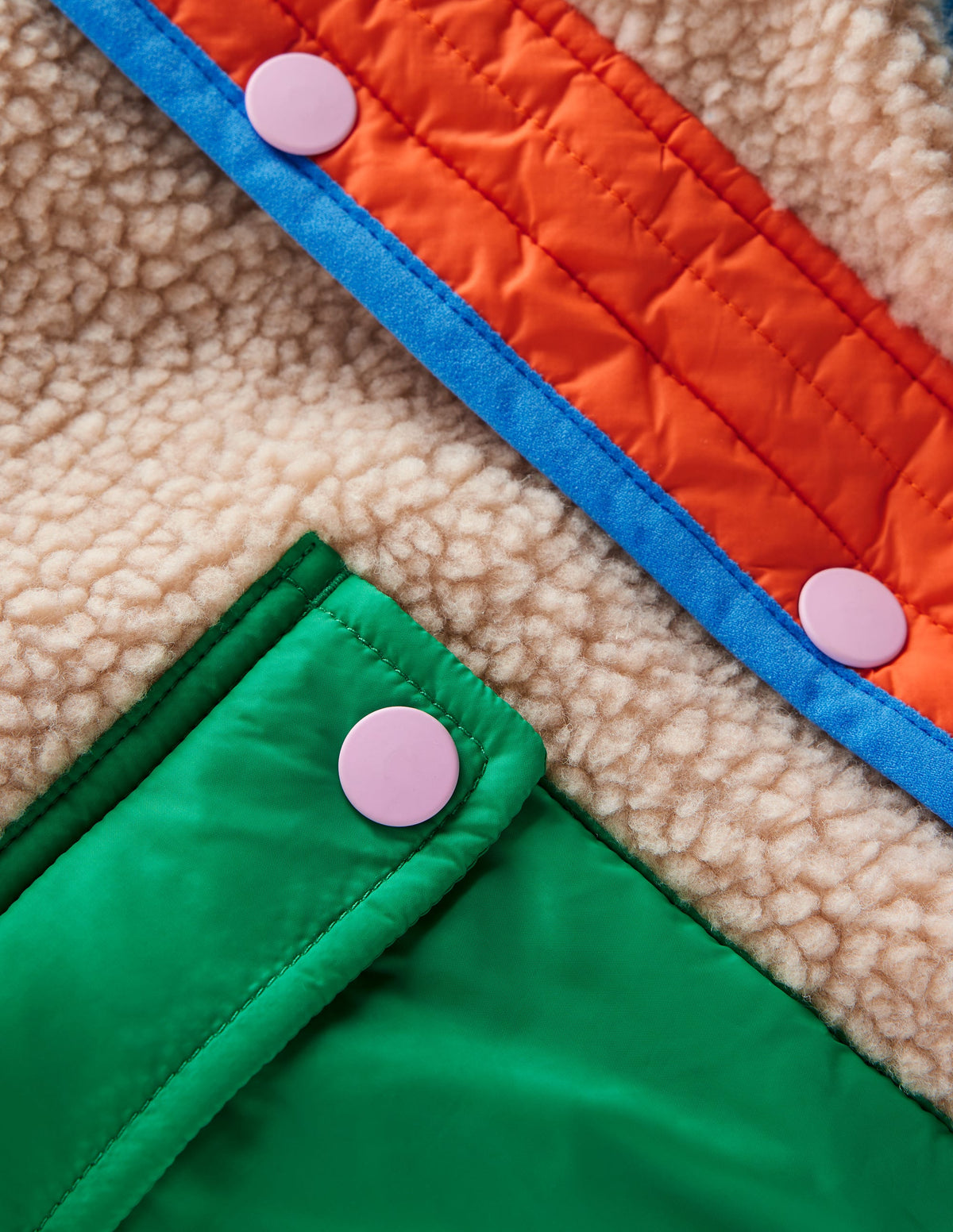 Quilted Borg Mix Jacket-Multi Colourblock-3