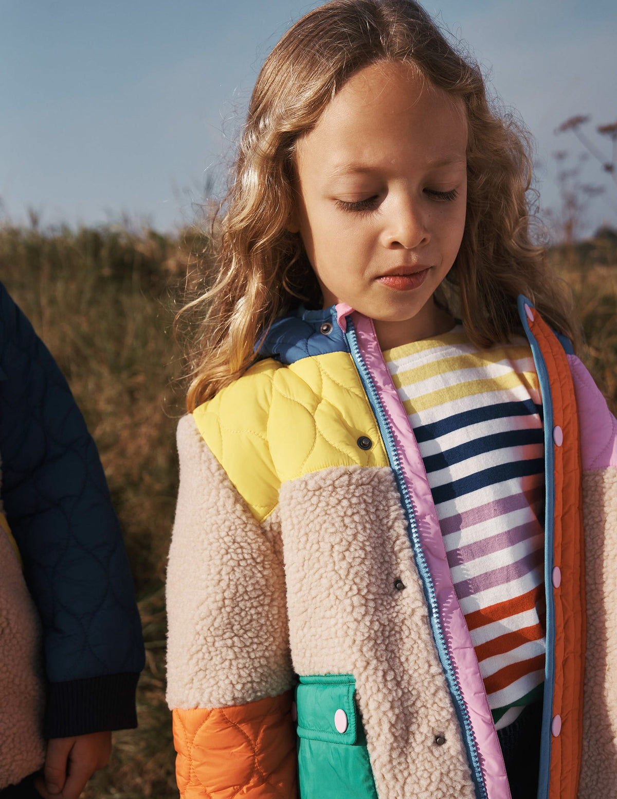 Quilted Borg Mix Jacket-Multi Colourblock-7
