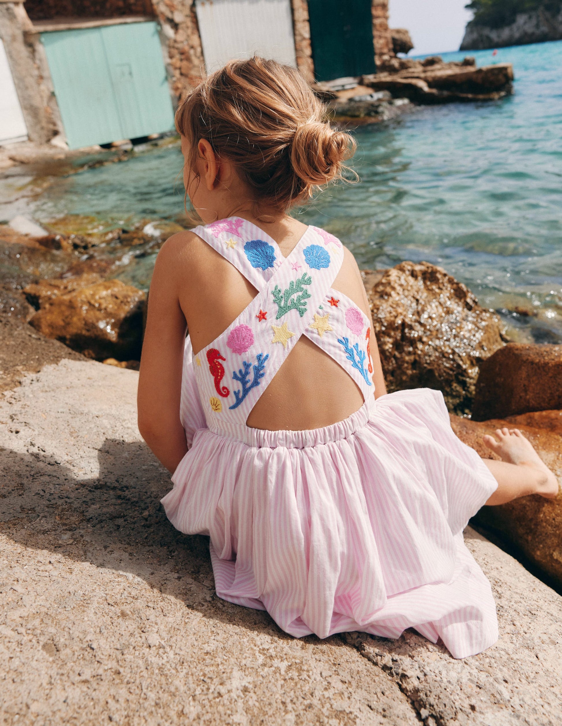 Harper Cross-Back Dress-Pink Mermaid Harper Cross-Back Dress-Pink Mermaid