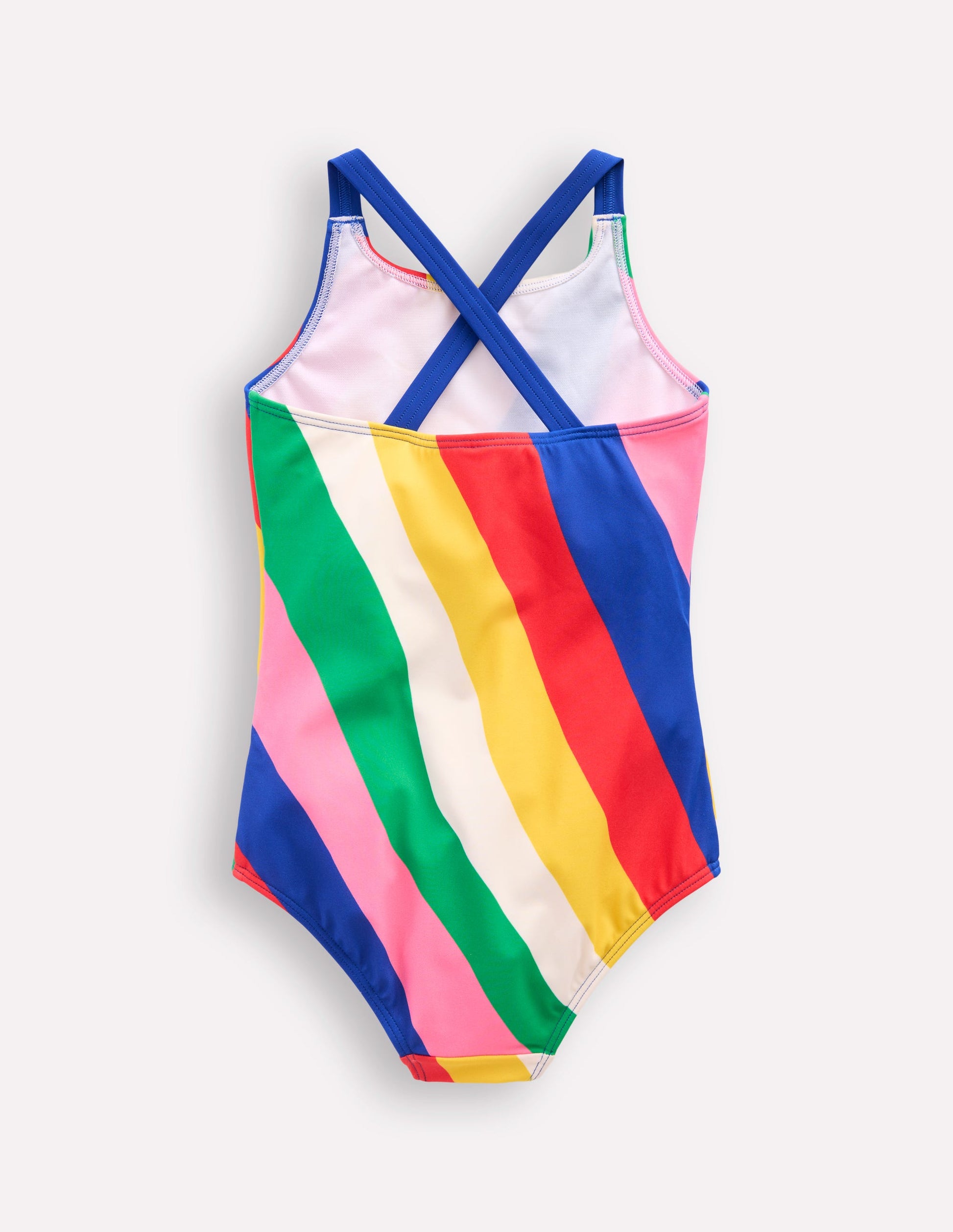 Cross-back Printed Swimsuit-Multi Rainbow Swirl-2