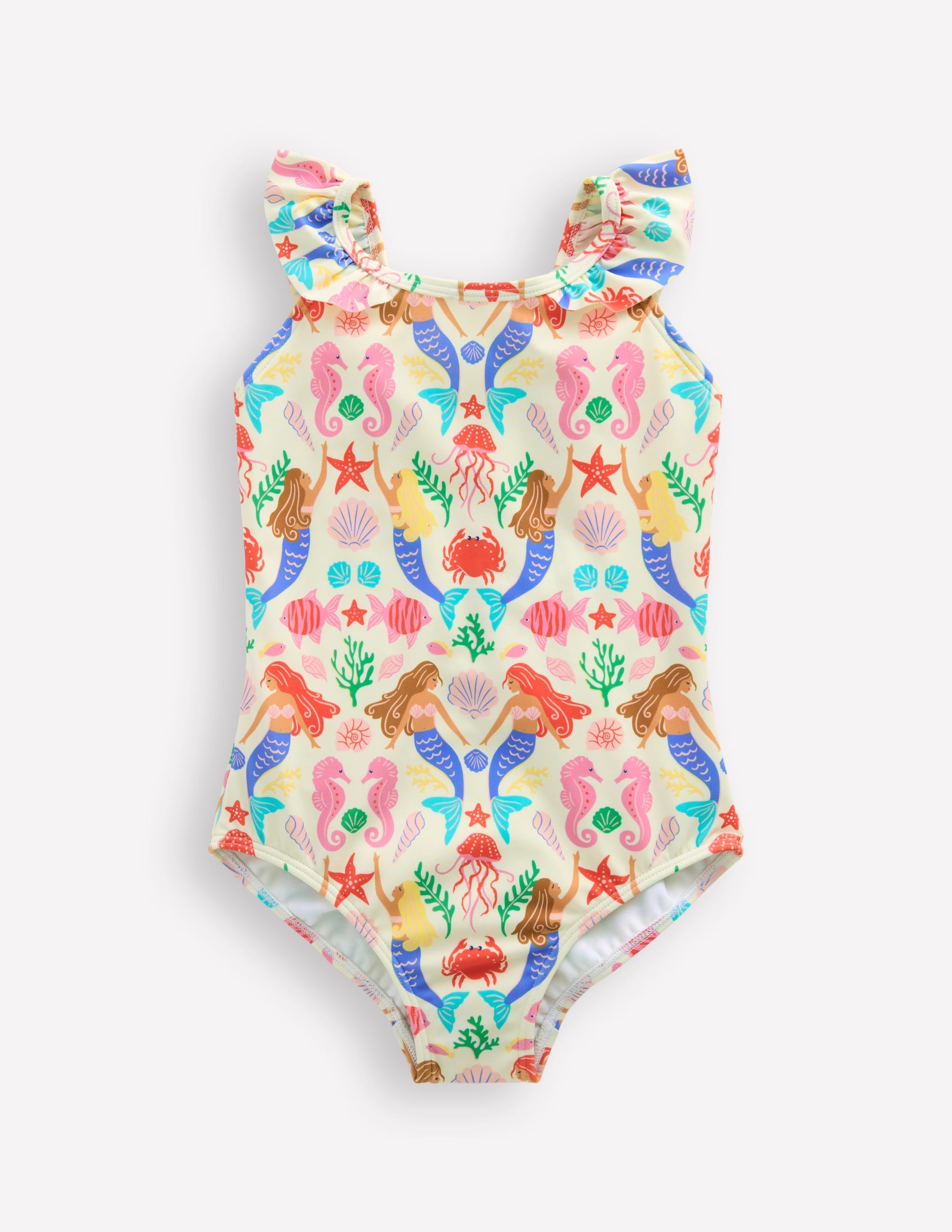 Hallie Frill Strap Swimsuit-Ivory Mermaid - Image 1