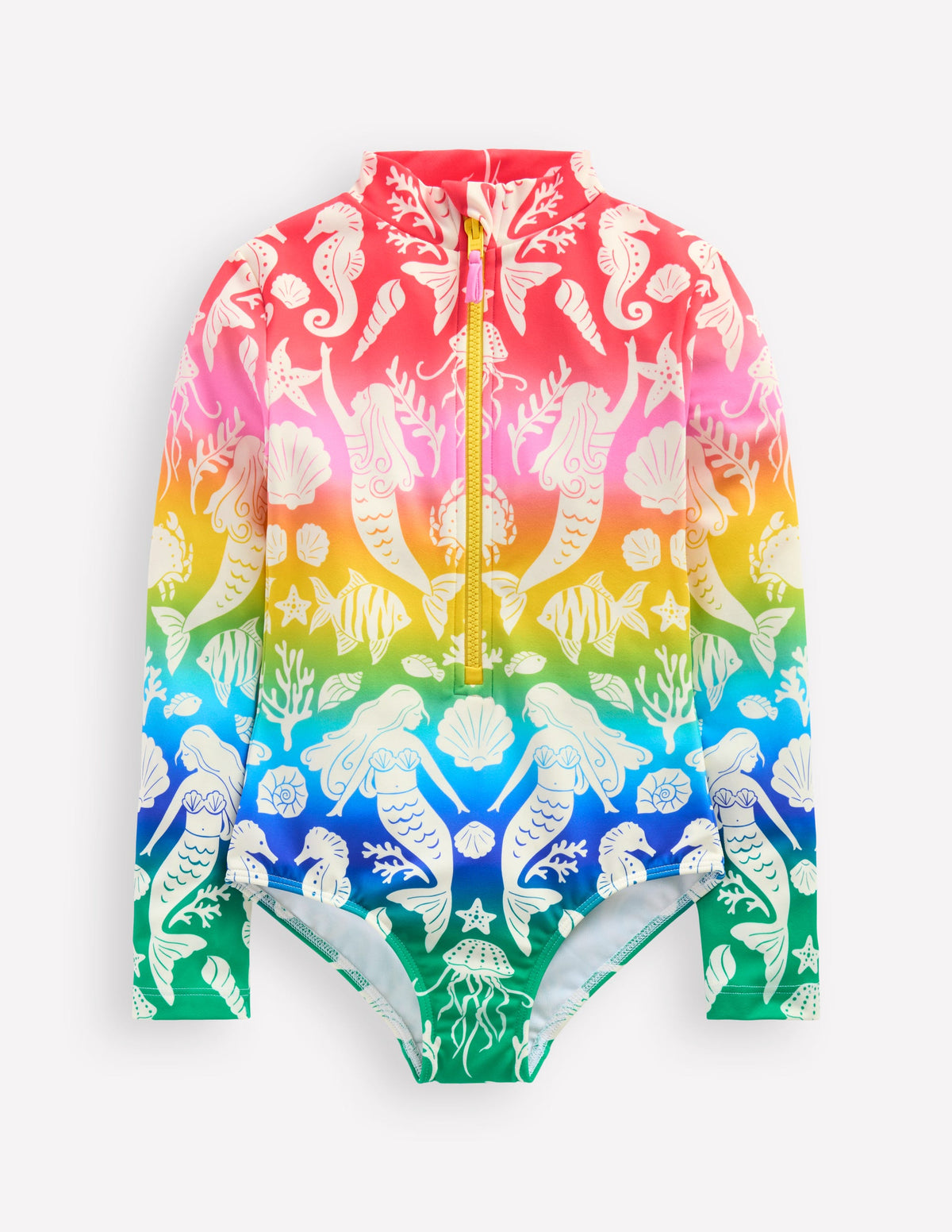 Long-sleeved Swimsuit-Multi Rainbow Floral - Image 1