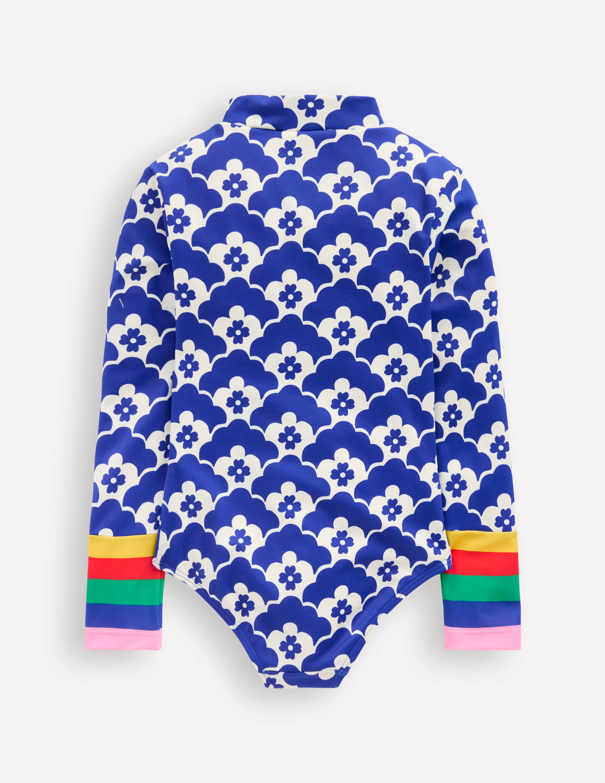 Long-sleeved Swimsuit-Orion Blue Flower Geo - Image 2