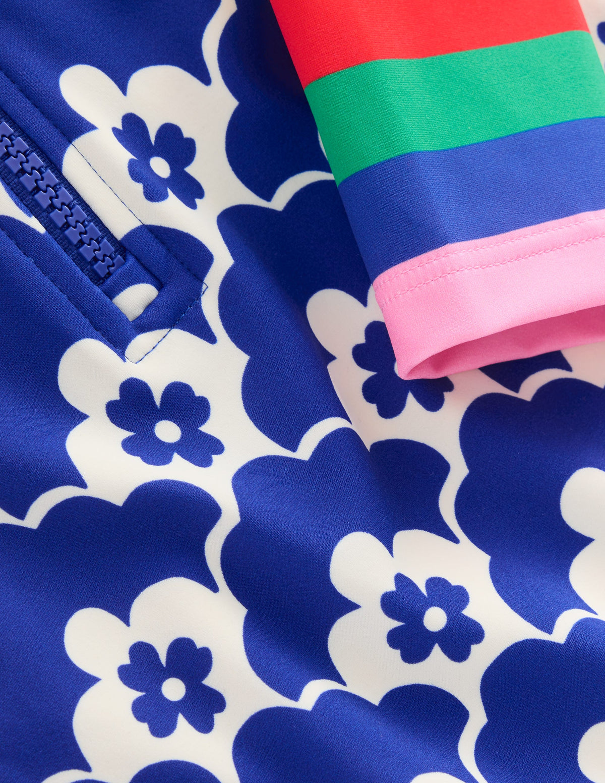 Long-sleeved Swimsuit-Orion Blue Flower Geo - Image 3